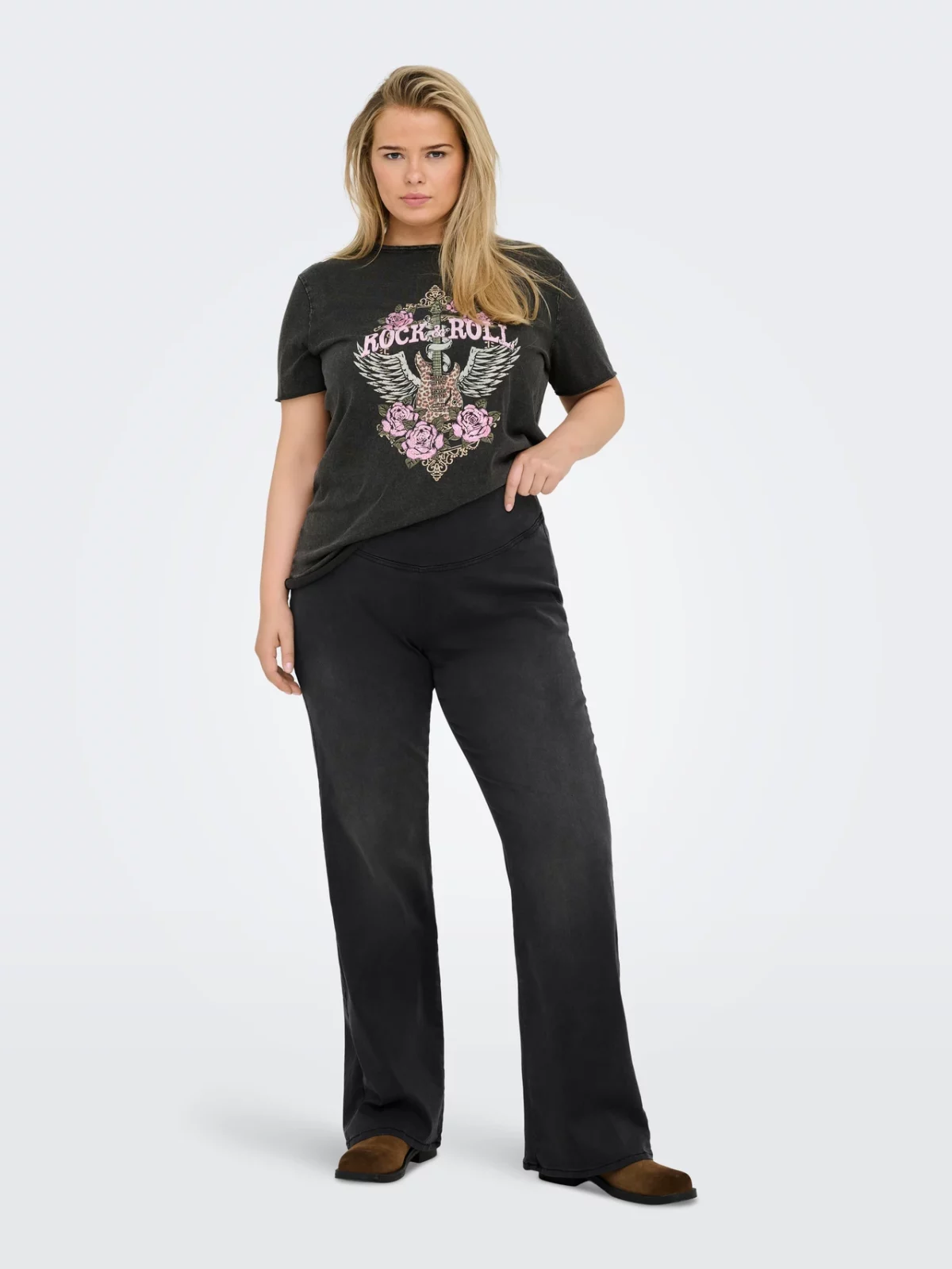 CARROYAL MID WAIST FLARED LEGGING Washed Black - Bild 5