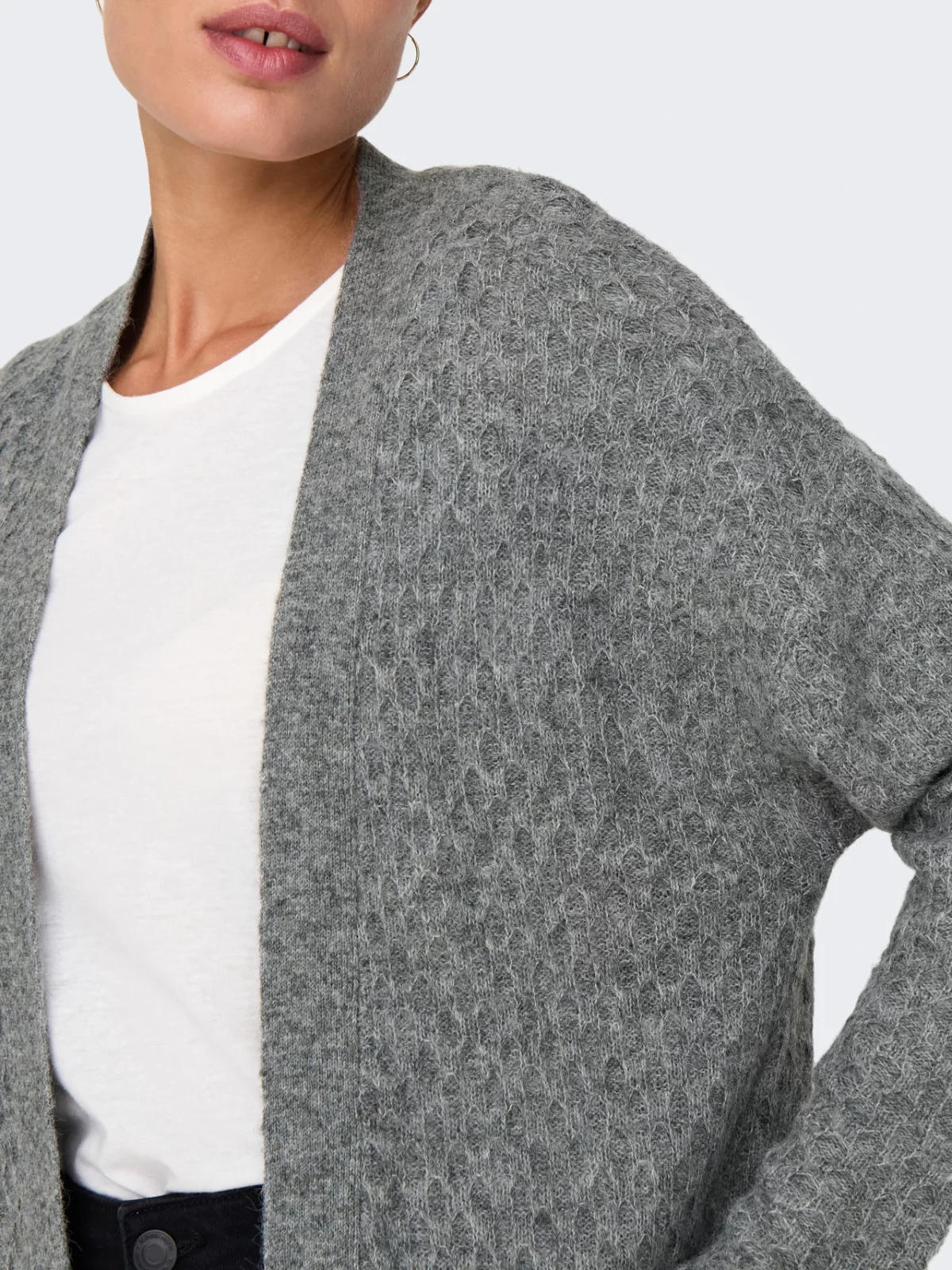 JDYBIGUM L/S LONG OPEN CARDIGAN Medium Grey Melange - Bild 5