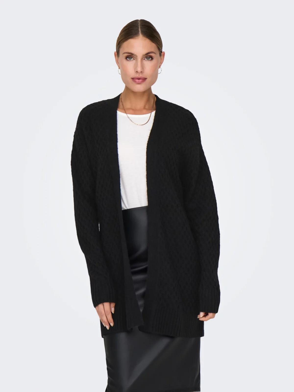 JDYBIGUM L/S LONG OPEN CARDIGAN Black - Bild 3