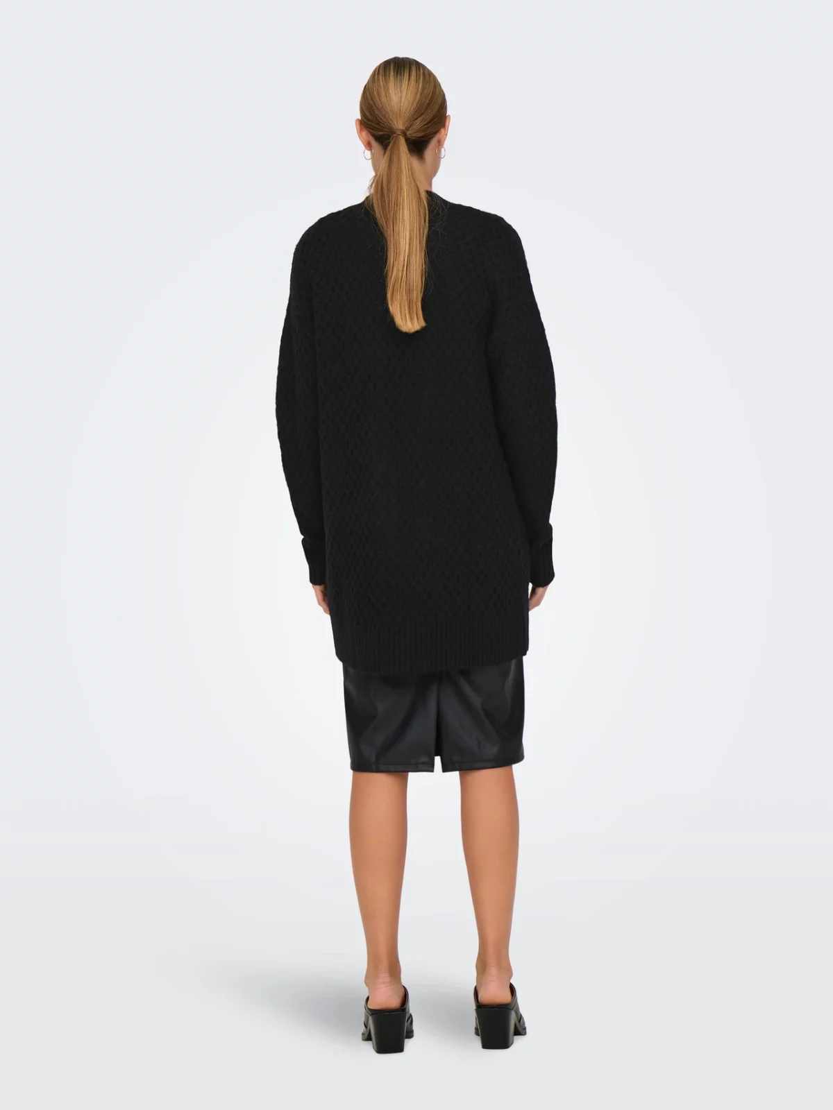 JDYBIGUM L/S LONG OPEN CARDIGAN Black - Bild 6