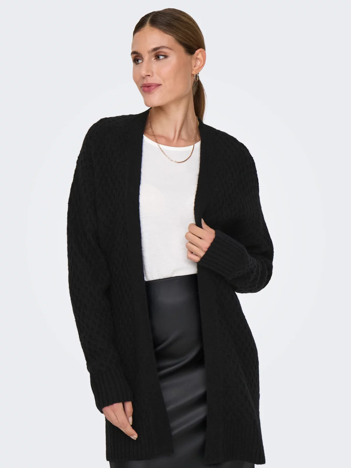 JDYBIGUM L/S LONG OPEN CARDIGAN Black - Bild 4