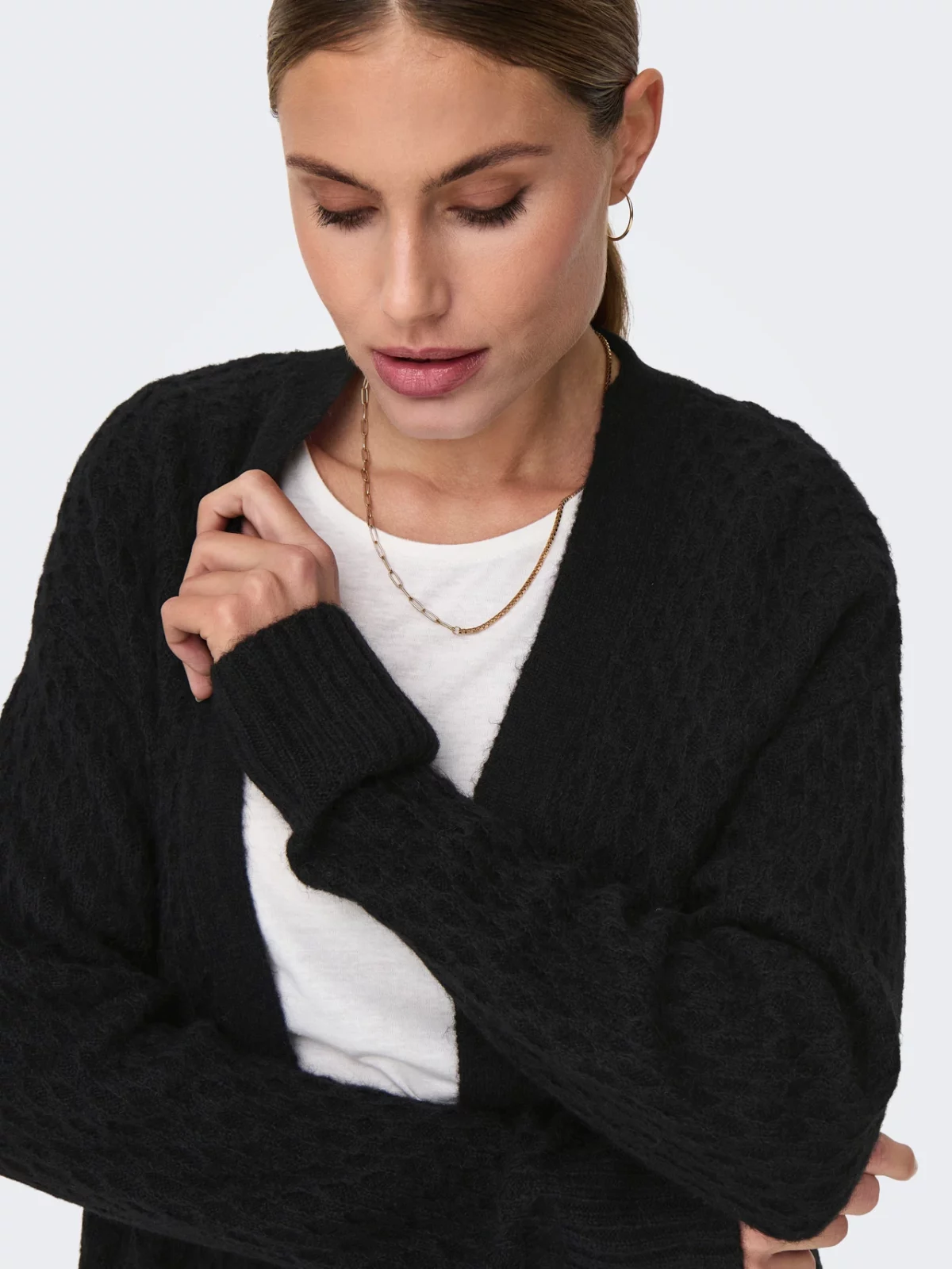 JDYBIGUM L/S LONG OPEN CARDIGAN Black - Bild 5