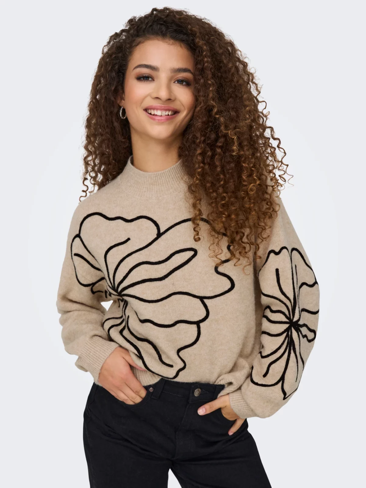 JDYJELLA L/S FLOWER PULLOVER Cement - Bild 4