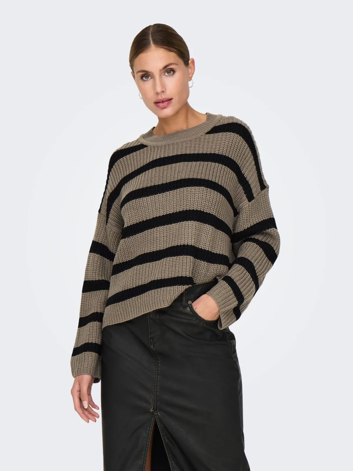 JDYJUSTY L/S STRIPE PULLOVER Walnut - Bild 3