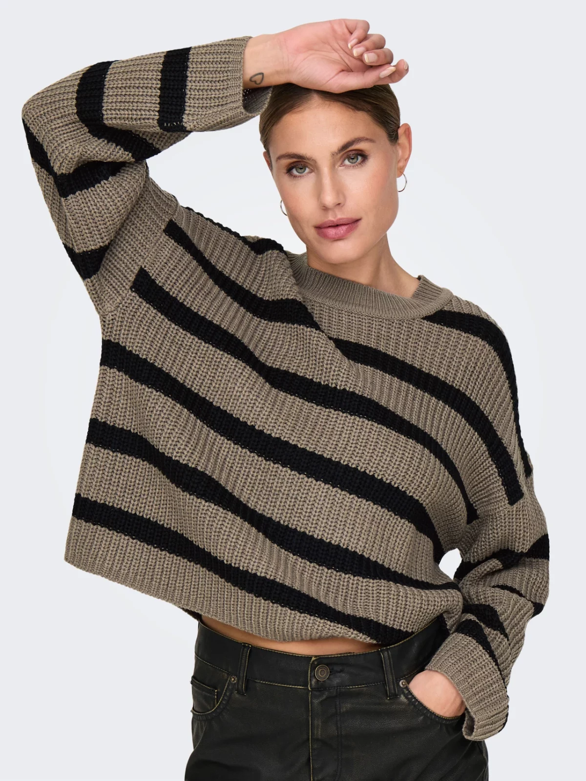 JDYJUSTY L/S STRIPE PULLOVER Walnut - Bild 5