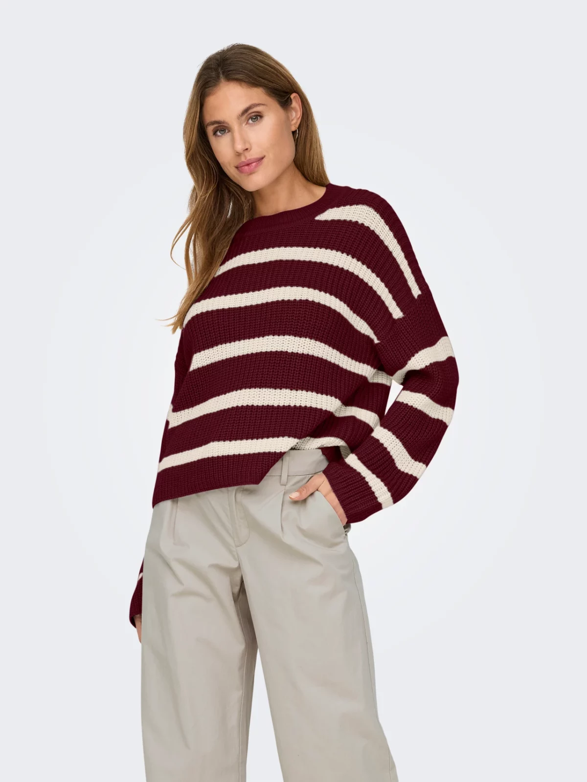 JDYJUSTY L/S STRIPE PULLOVER Cabernet - Bild 3