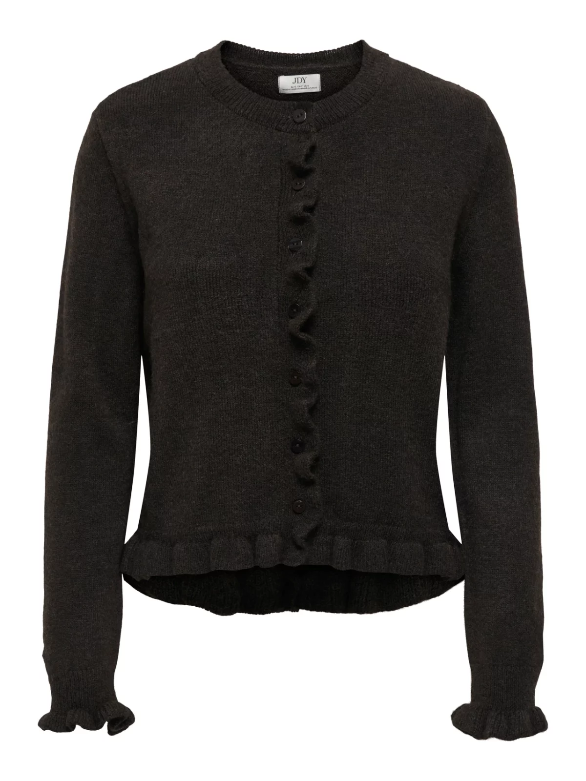 JDYLETTY L/S FRILL CARDIGAN Chocolate Torte