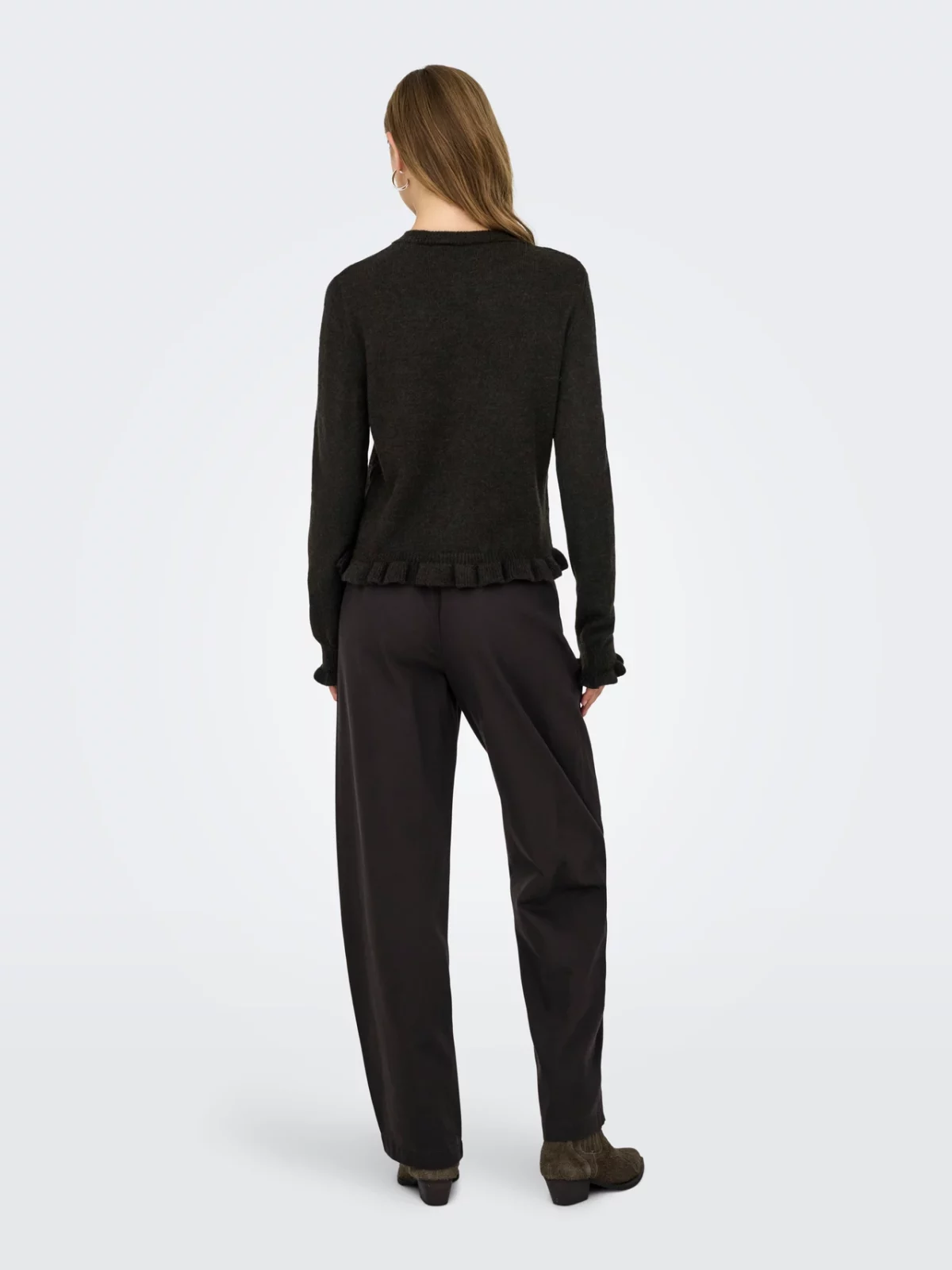 JDYLETTY L/S FRILL CARDIGAN Chocolate Torte - Bild 4