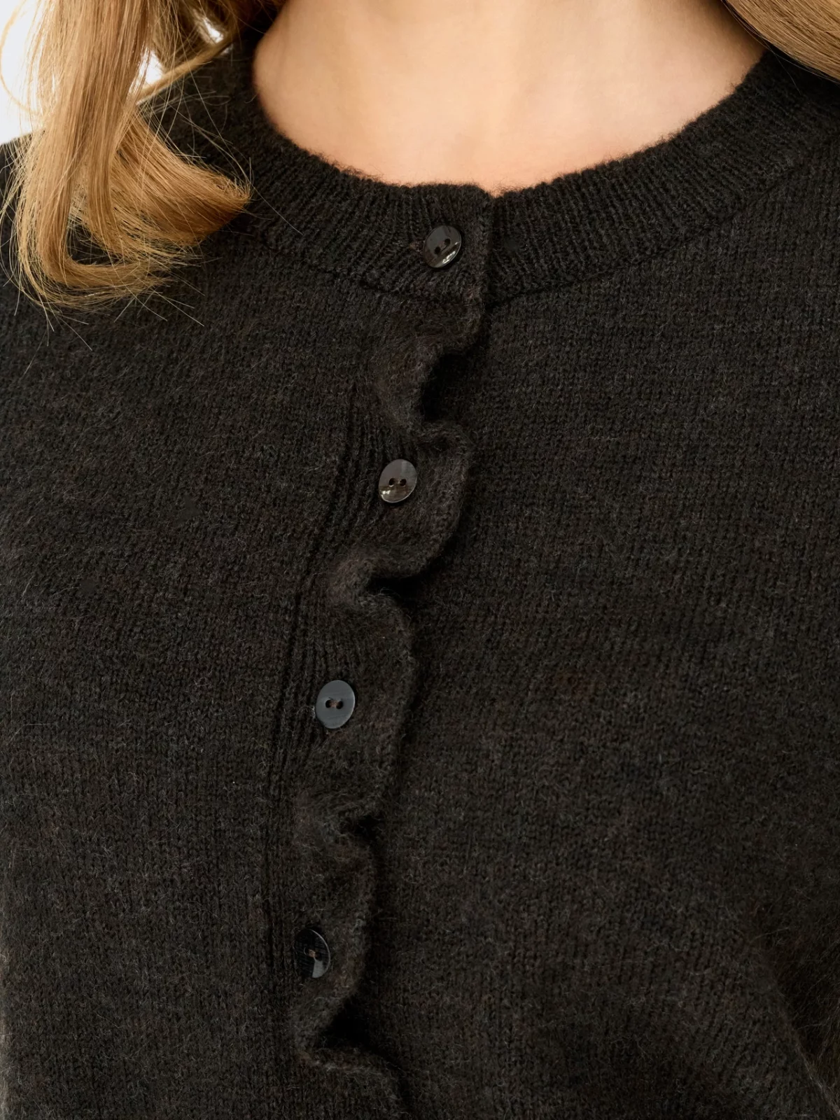 JDYLETTY L/S FRILL CARDIGAN Chocolate Torte - Bild 6