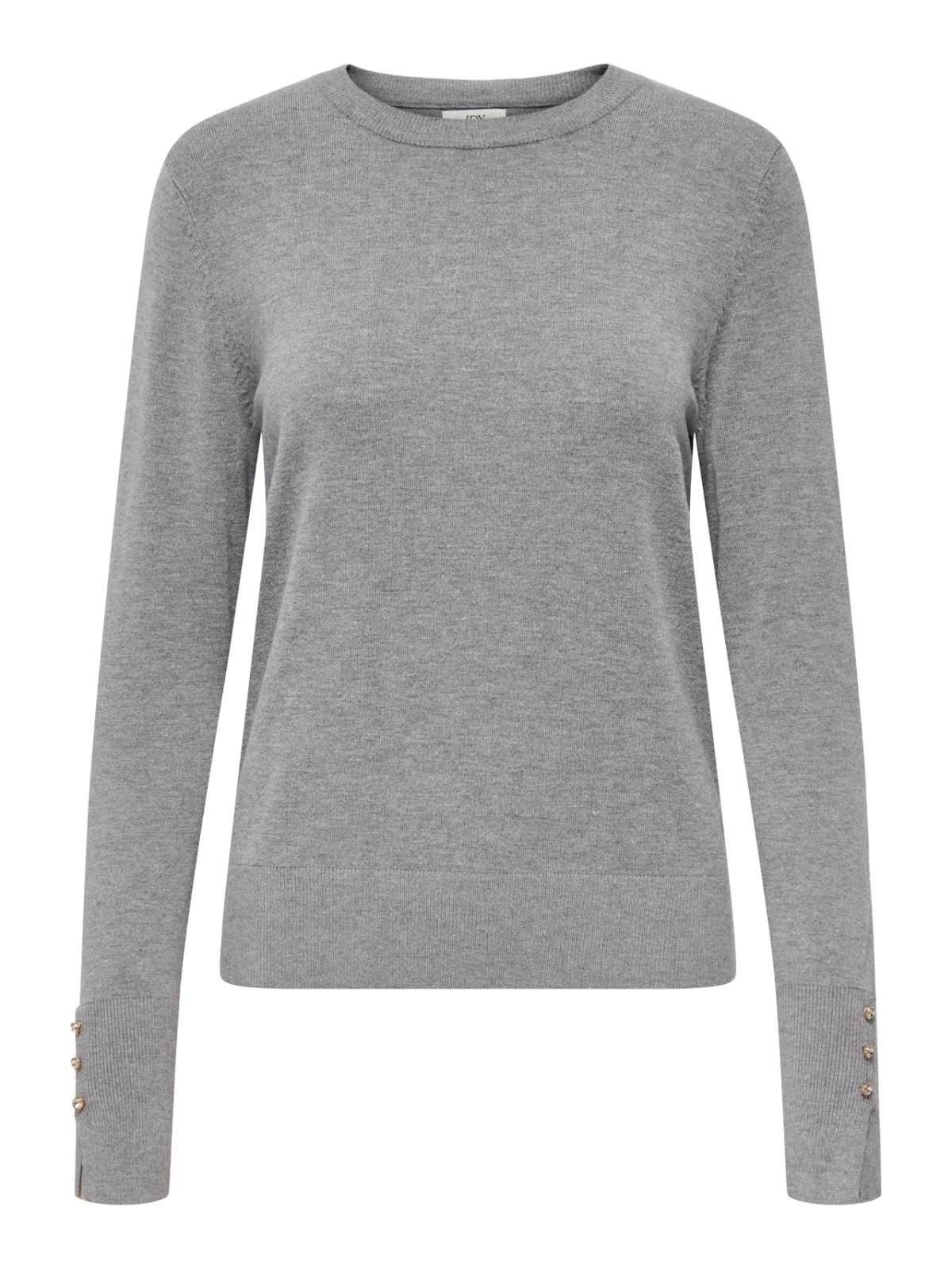 JDYMALOU L/S ON BUTTON PULLOVER Medium Grey Melange
