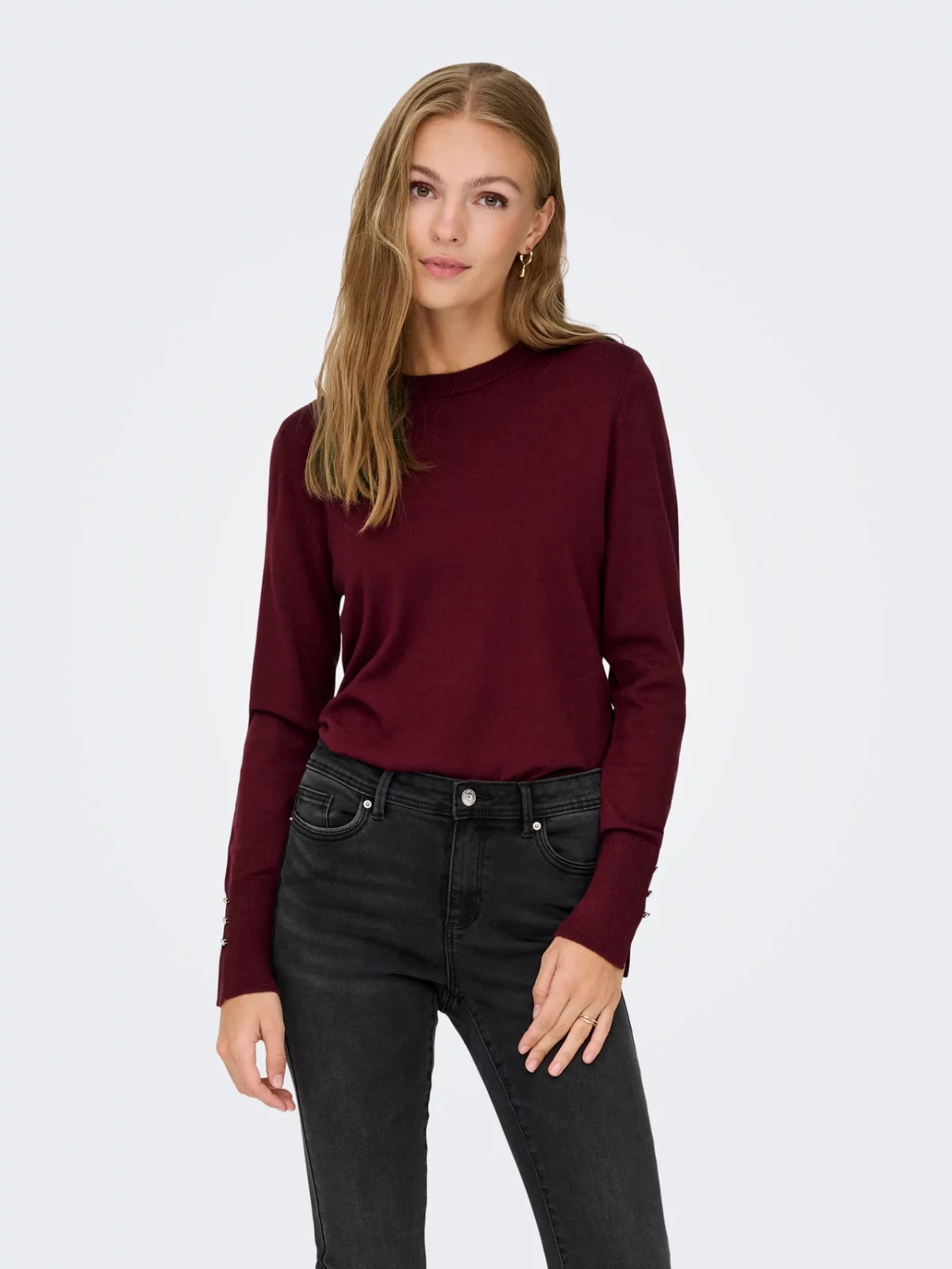 JDYMALOU L/S ON BUTTON PULLOVER Cabernet - Bild 3