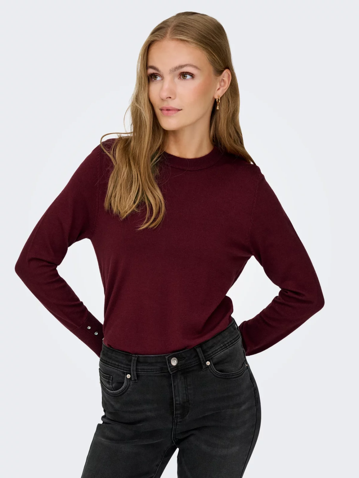 JDYMALOU L/S ON BUTTON PULLOVER Cabernet - Bild 4