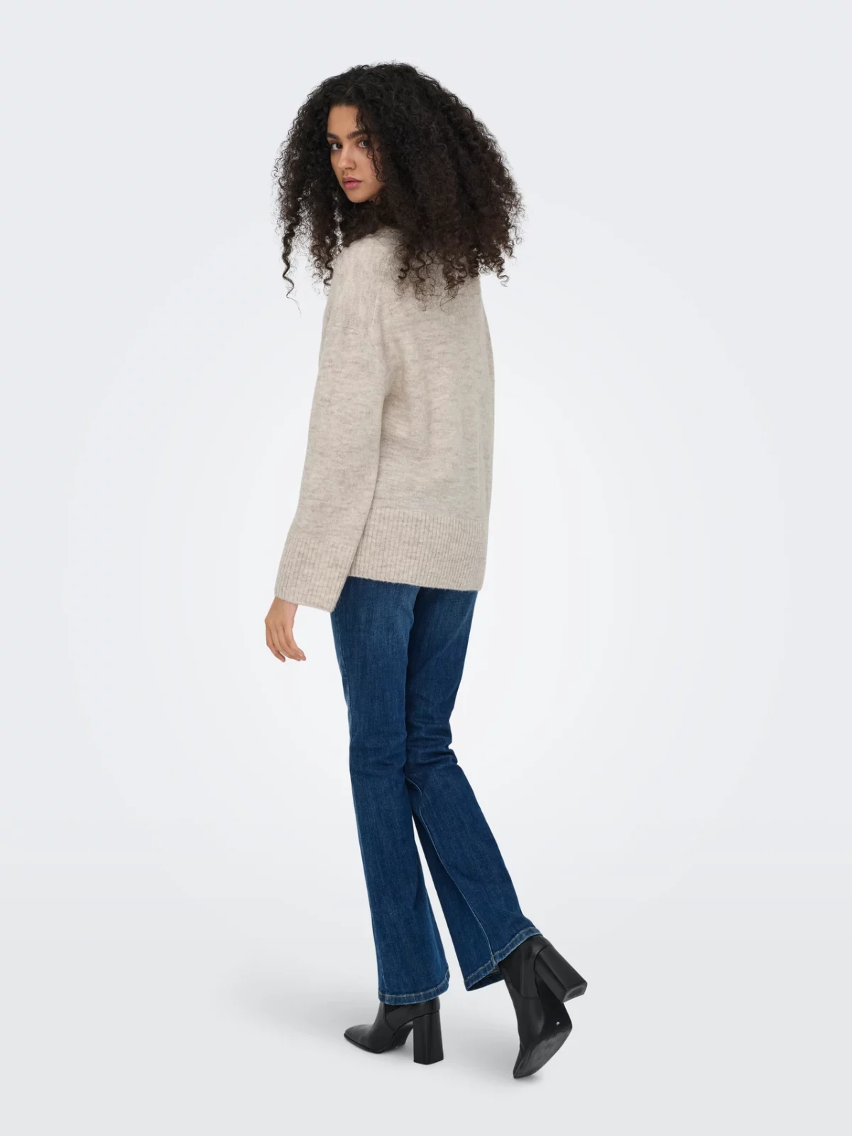JDYMARINA L/S V-NECK PULLOVER Beige - Bild 6