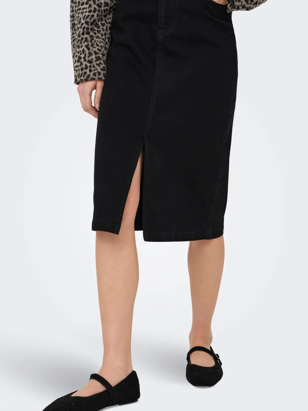 JDYMOON MIDI SLIT SKIRT Black Denim - Bild 4