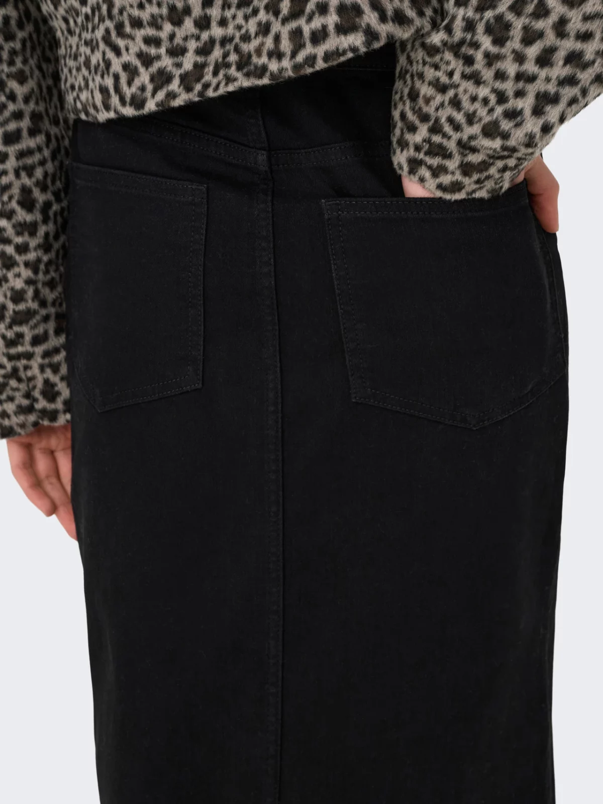JDYMOON MIDI SLIT SKIRT Black Denim - Bild 6