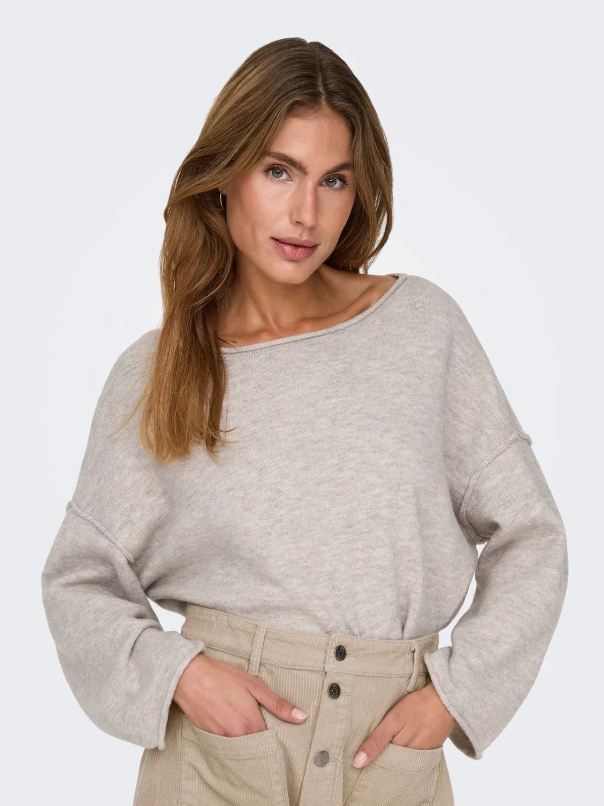 JDYRUE LIFE L/S BOAT NECK PULLOVER Chateau Gray - Bild 4
