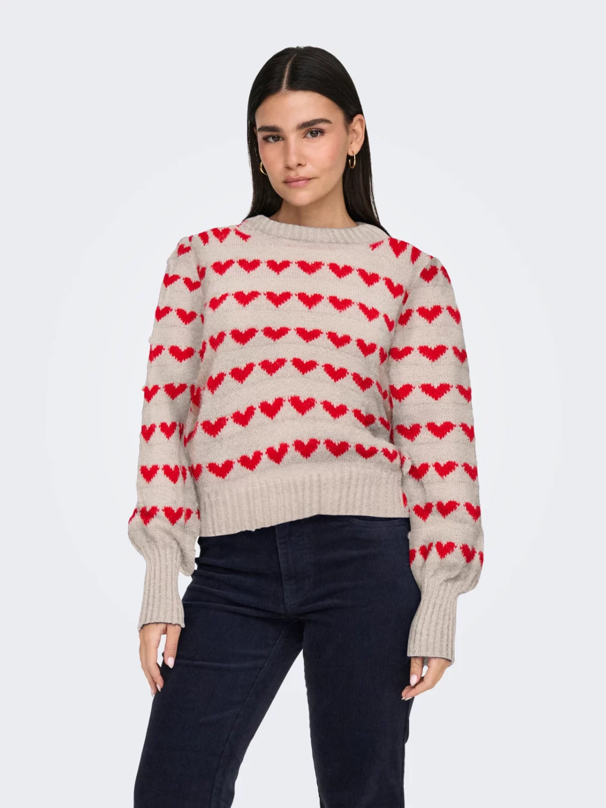 JDYSIGRID LIFE L/S PUFF PULLOVER HEART Mars Red - Bild 3