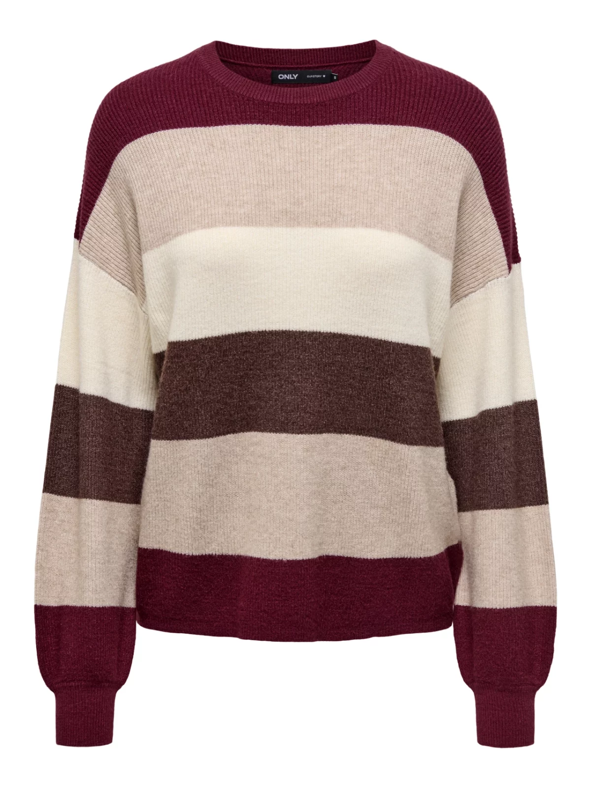 ONLATIA L/S STRIPE PULLOVER Zinfandel
