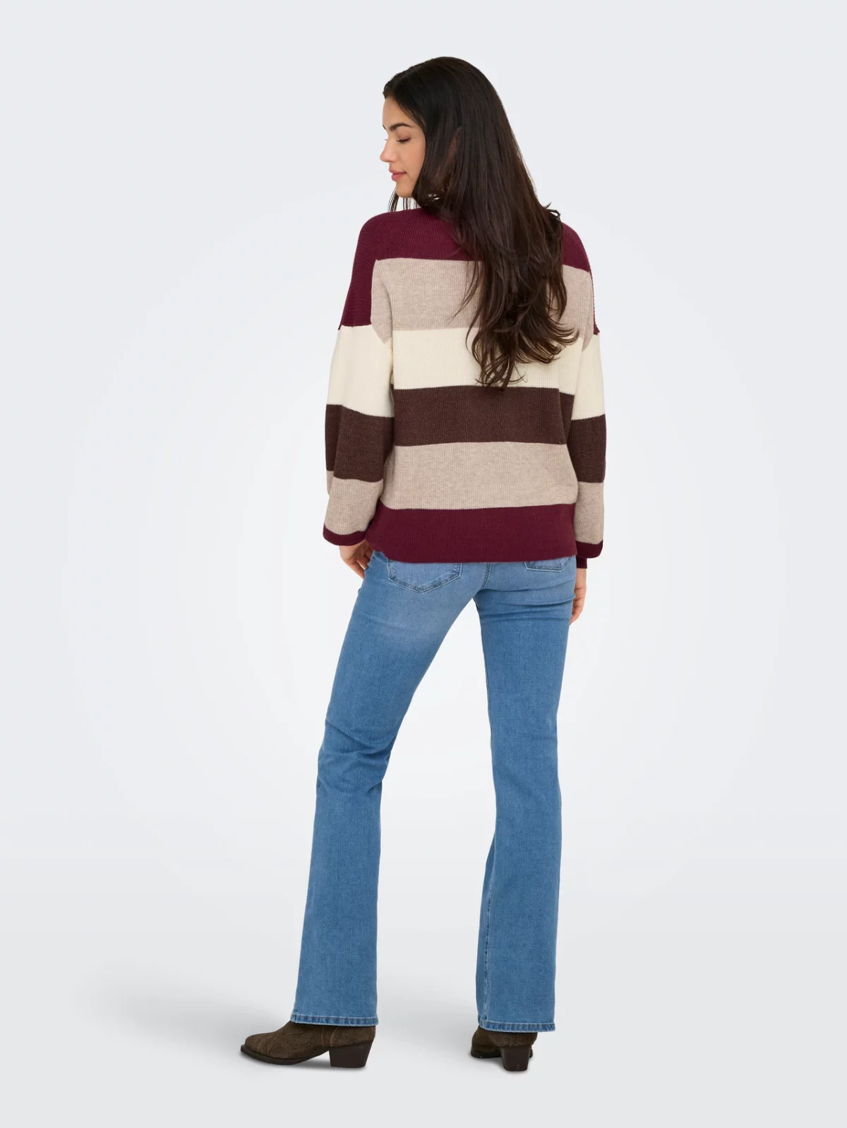 ONLATIA L/S STRIPE PULLOVER Zinfandel - Bild 5
