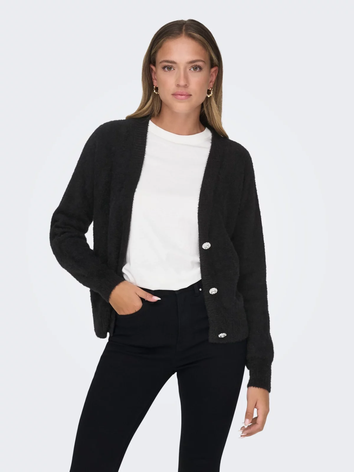 ONLELLA PIUMO LS CARDIGAN Black - Bild 3