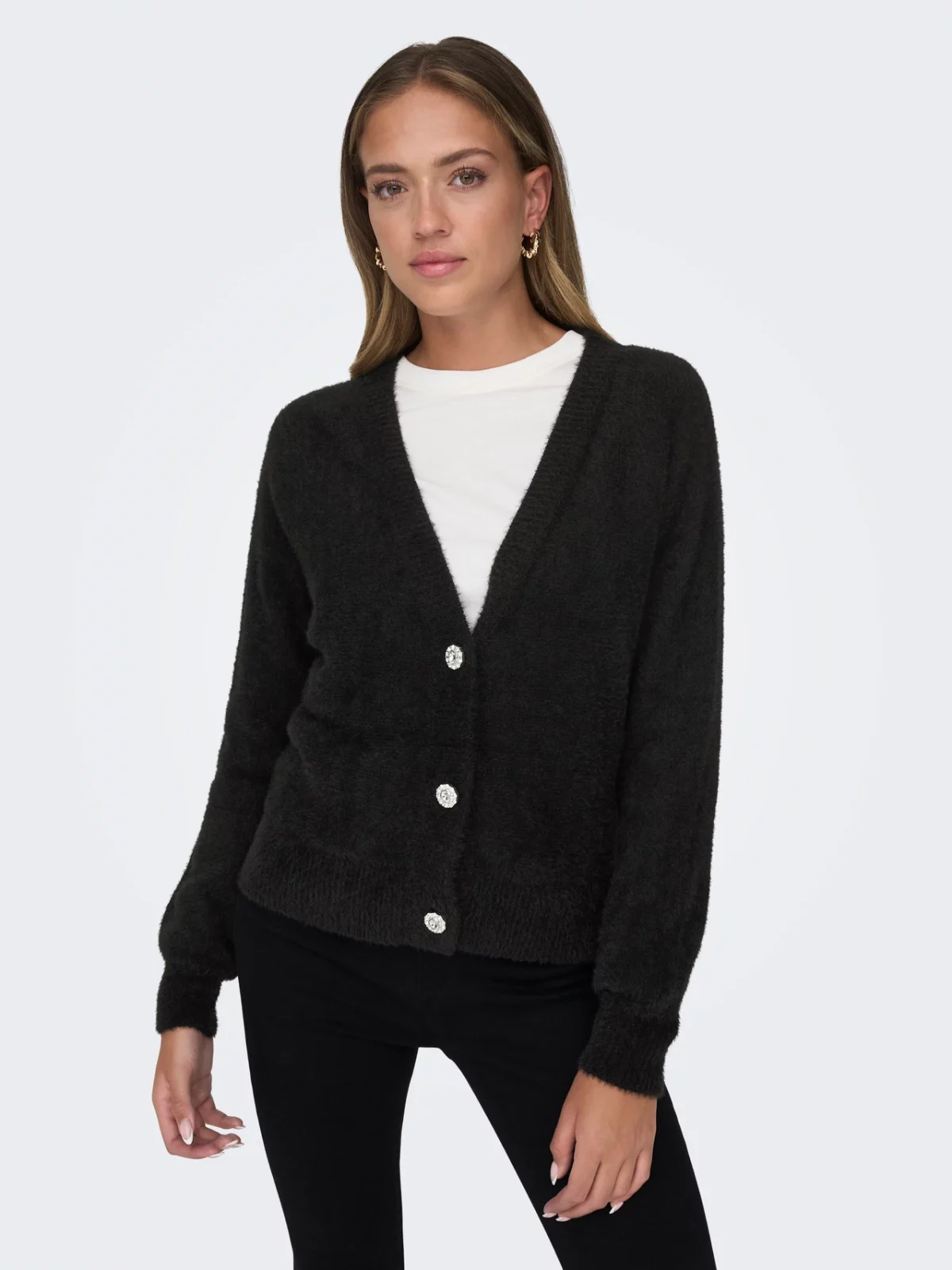 ONLELLA PIUMO LS CARDIGAN Black - Bild 4