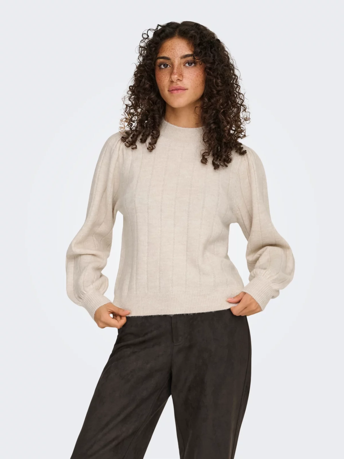ONLFIRENZE LS HIGHNECK PULLOVER Whitecap Gray - Bild 3