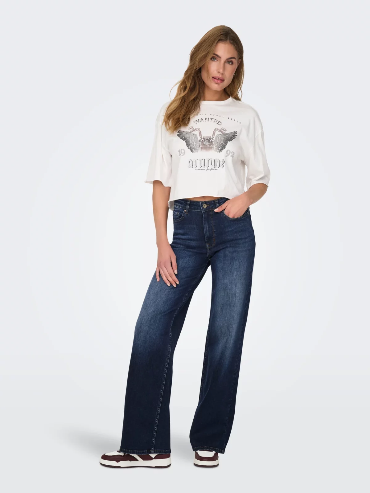 ONLMADISON BLUSH WIDE Dark Blue Denim - Bild 4