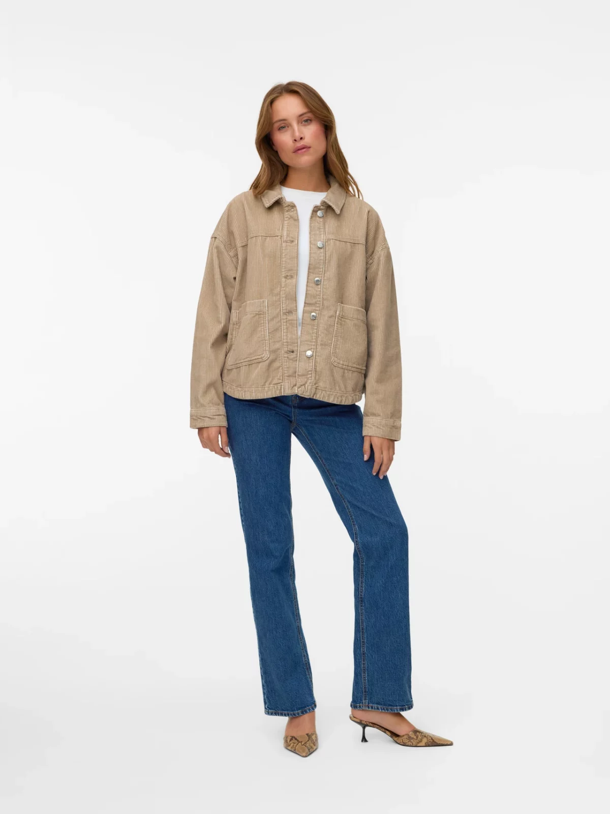 VMJAMIE LS CORDUROY SHACKET Silver Mink - Bild 2