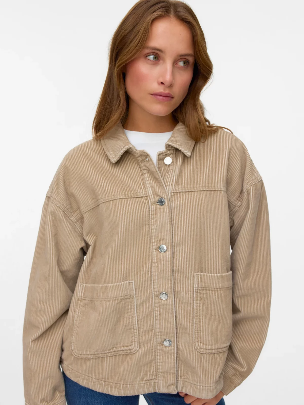 VMJAMIE LS CORDUROY SHACKET Silver Mink - Bild 3