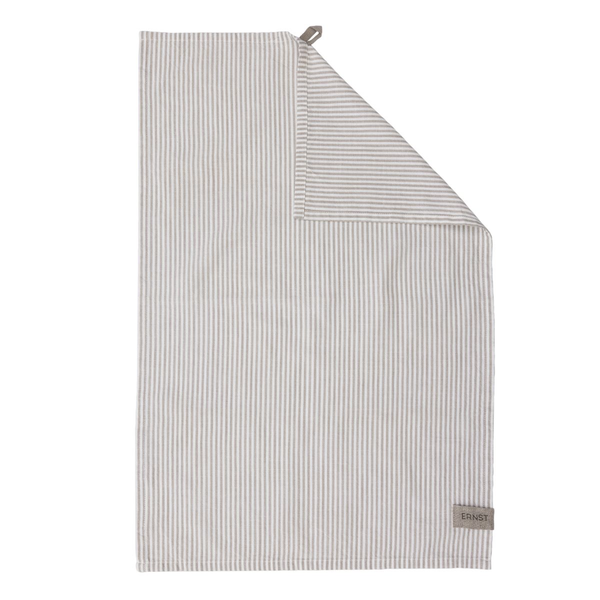 Ernst Kökshandduk Smal Rand Beige/Vit