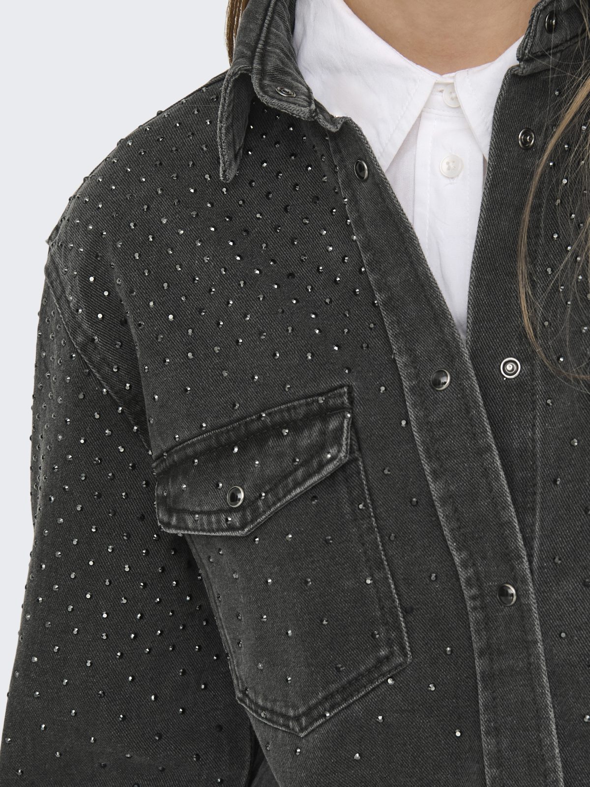 JDYSTINE STONE LS SHIRT Black Denim - Bild 6
