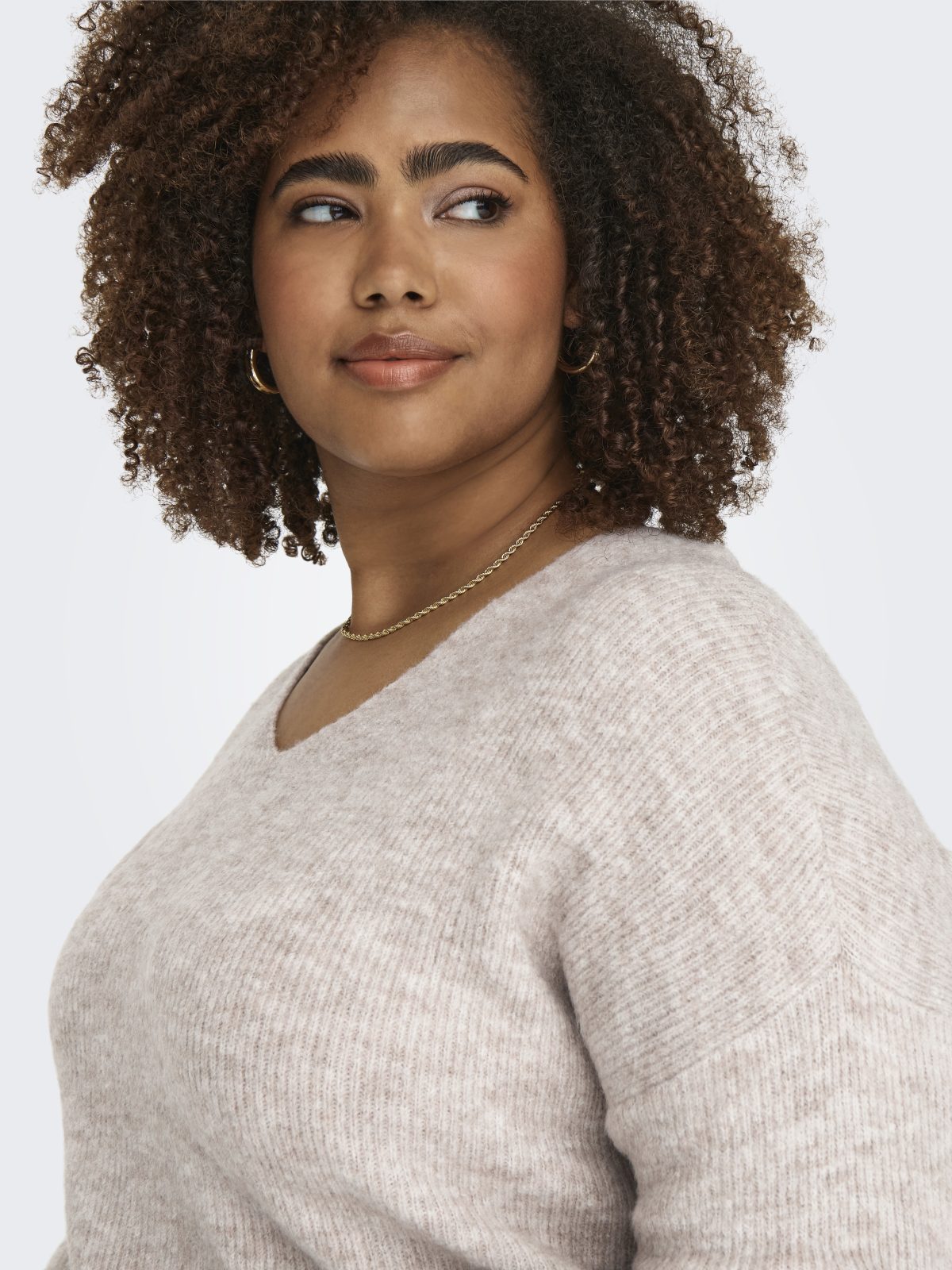 CARCAMILLA V-NECK L/S PULLOVER Pumice Stone - Bild 5