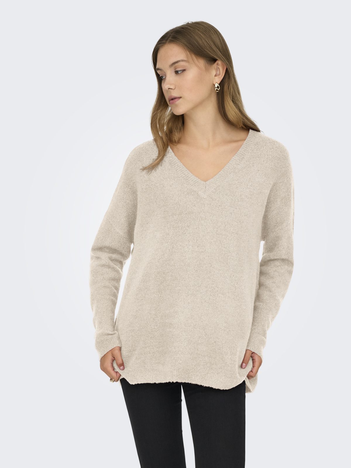 ONLTALIO LS LONG V-NECK Whitecap Gray - Bild 3