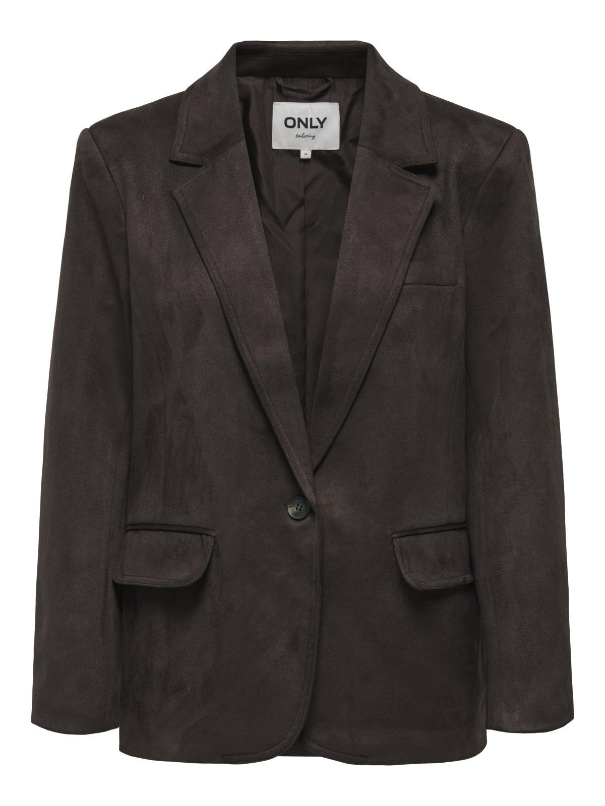 ONLINA LIFE L/S FAUX SUEDE BLAZER Chocolate Torte