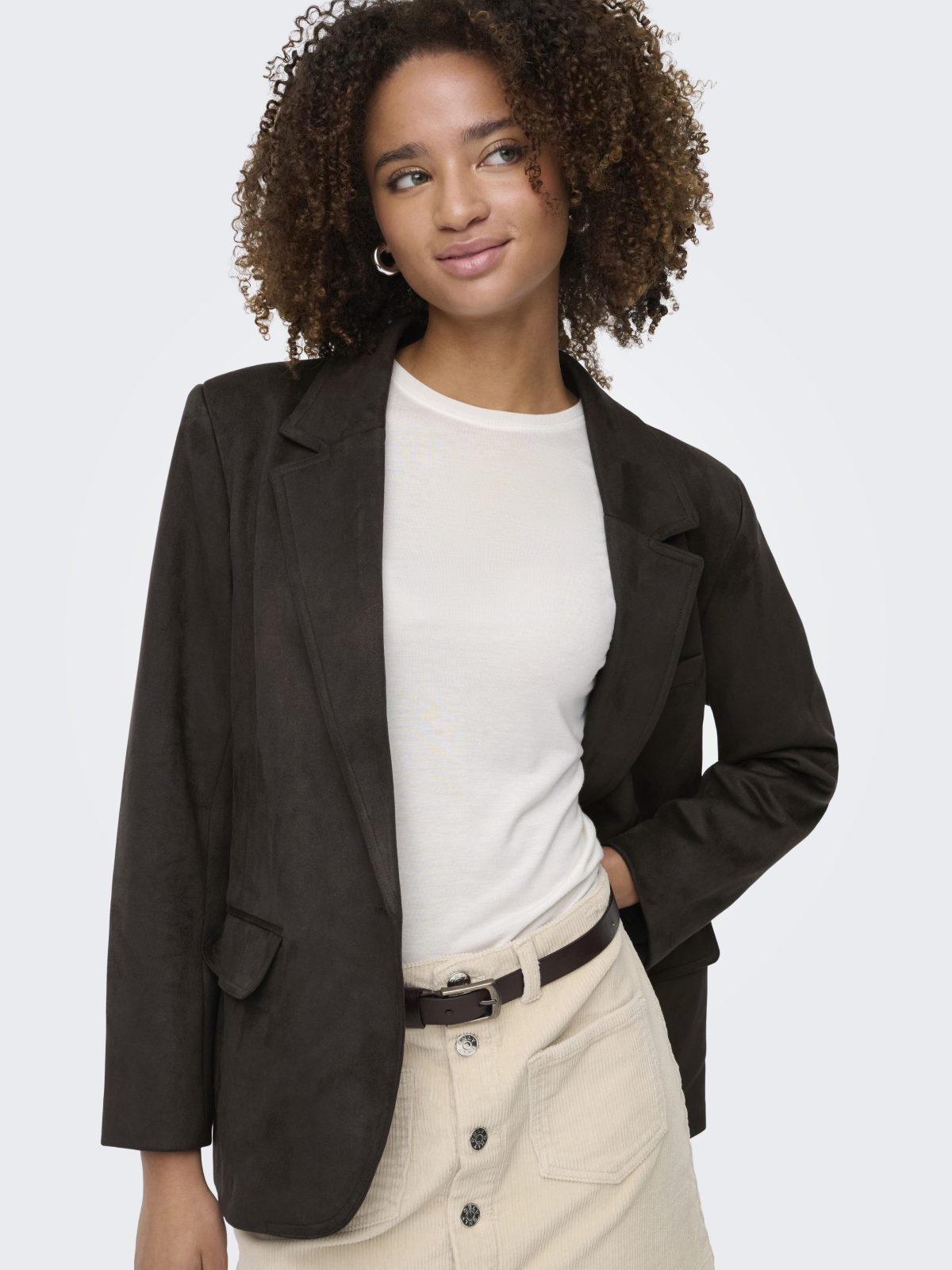 ONLINA LIFE L/S FAUX SUEDE BLAZER Chocolate Torte - Bild 4