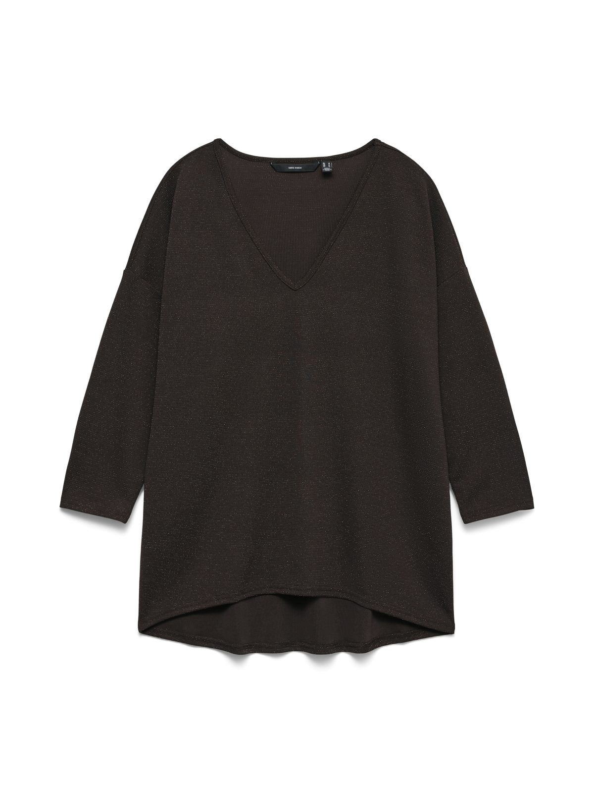 VMKANVA 3/4 V-NECK TOP Chocolate Torte/Copper