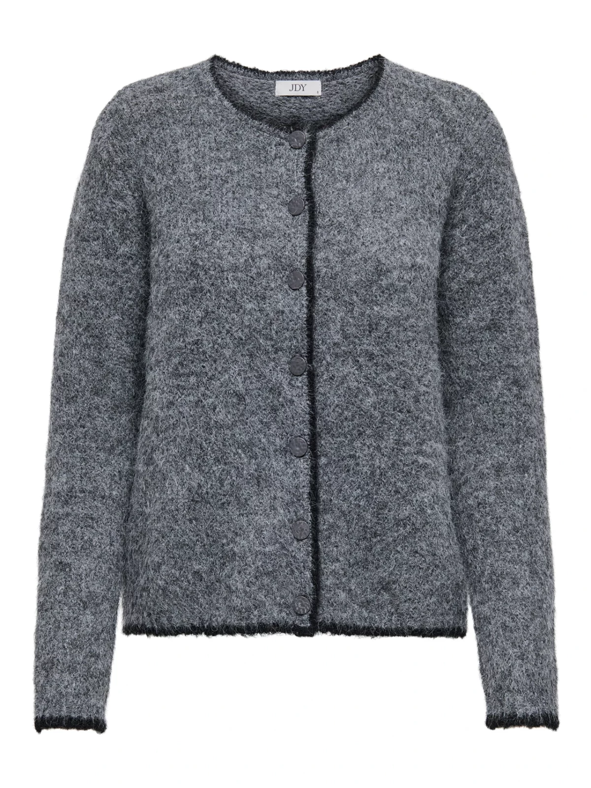 JDYZOEY LIFE L/S O-NECK CARDIGAN Dark Grey Melange