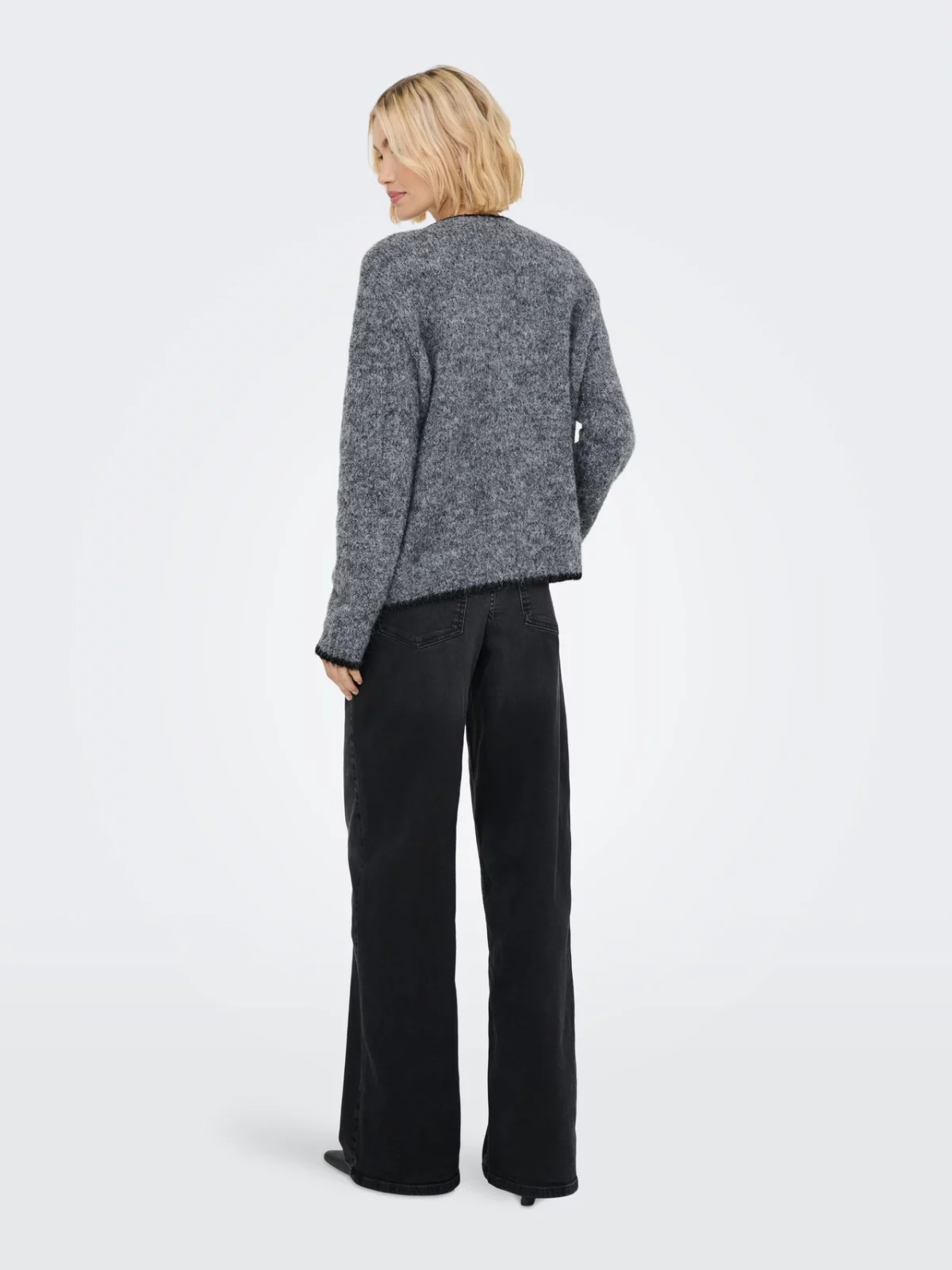 JDYZOEY LIFE L/S O-NECK CARDIGAN Dark Grey Melange - Bild 6