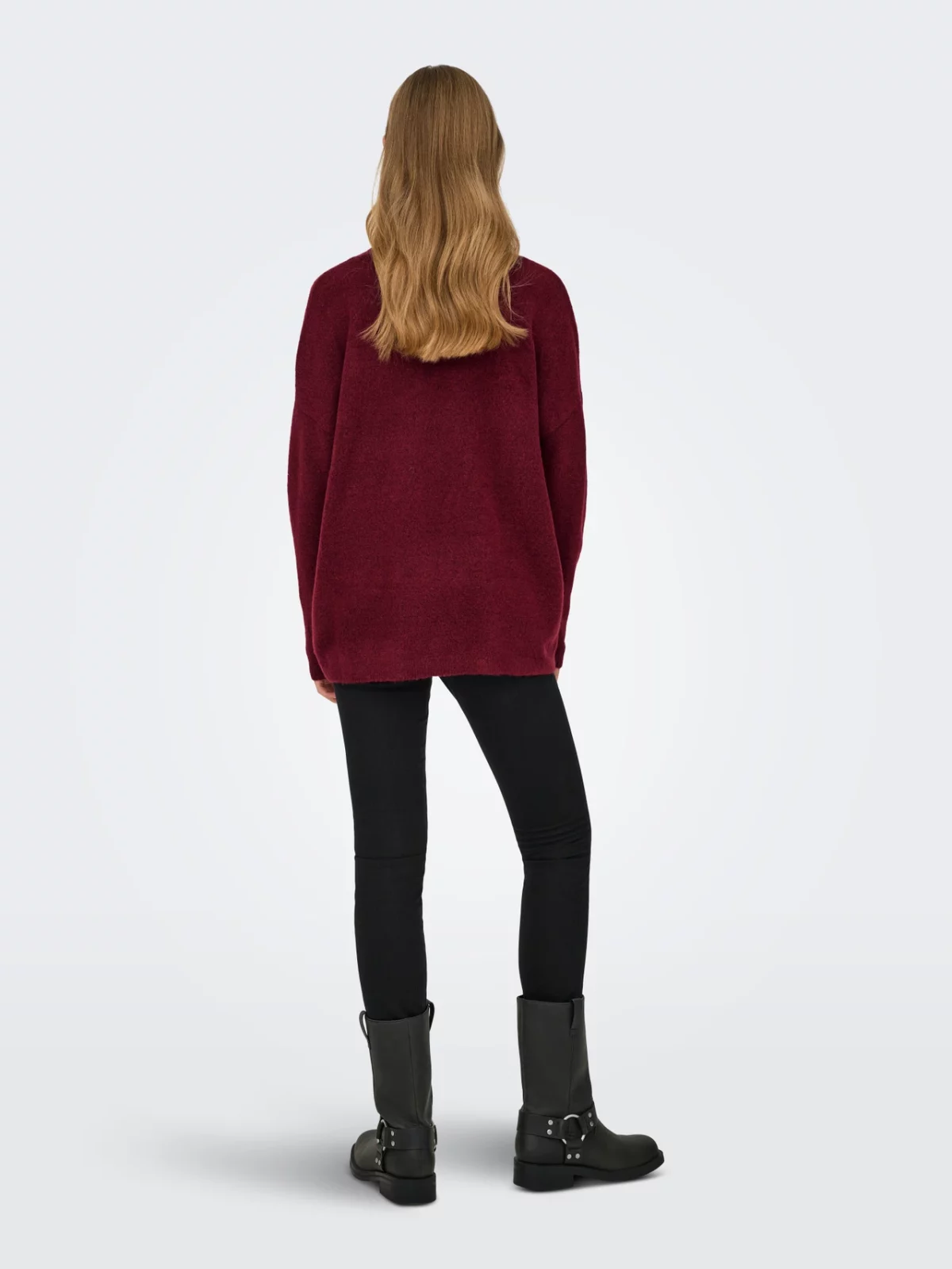 ONLTALIO LS LONG V-NECK Cabernet - Bild 4