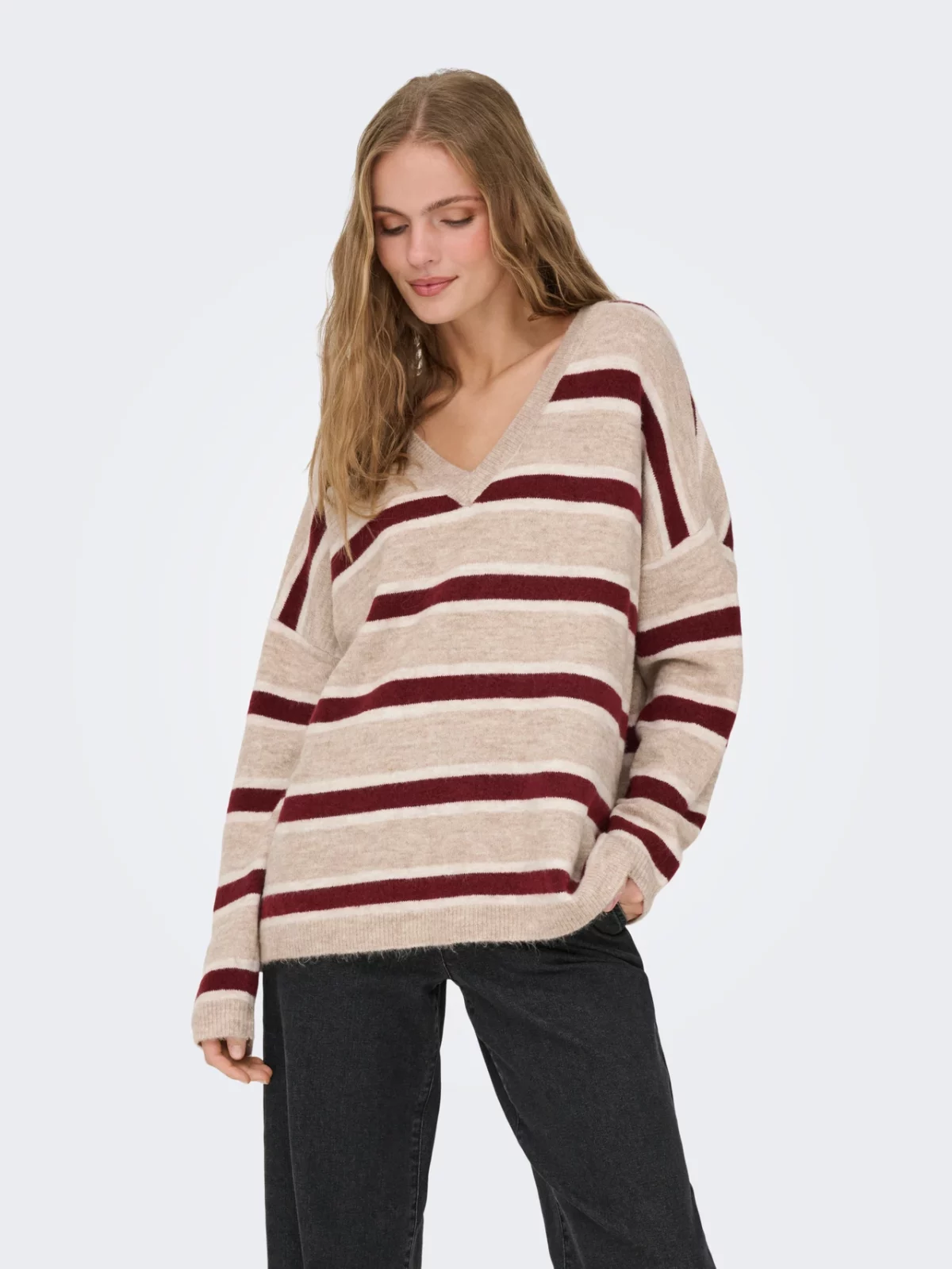 ONLTALIO LS LONG V-NECK Humus - Bild 3