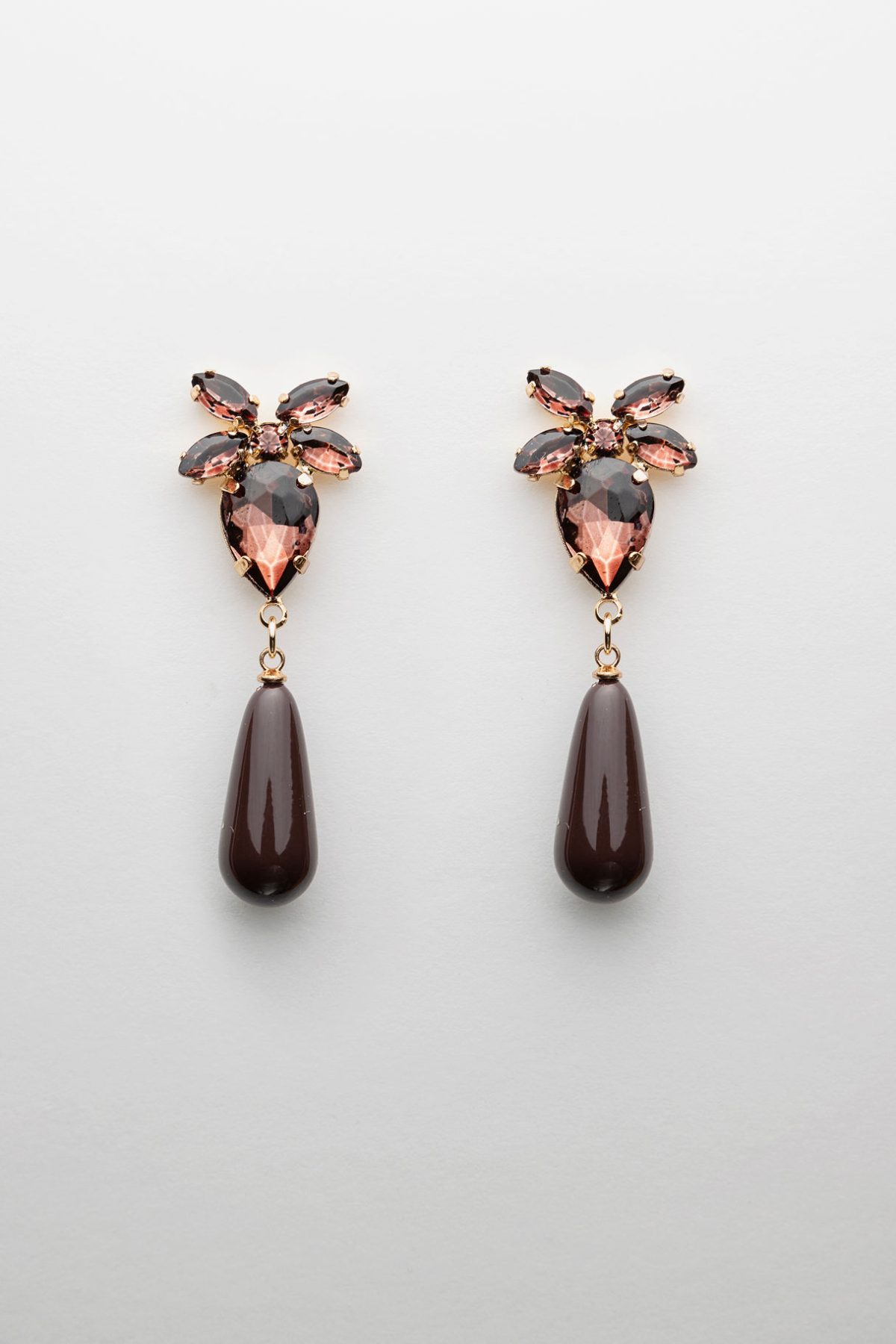 EARRINGS STONE DROP Brown