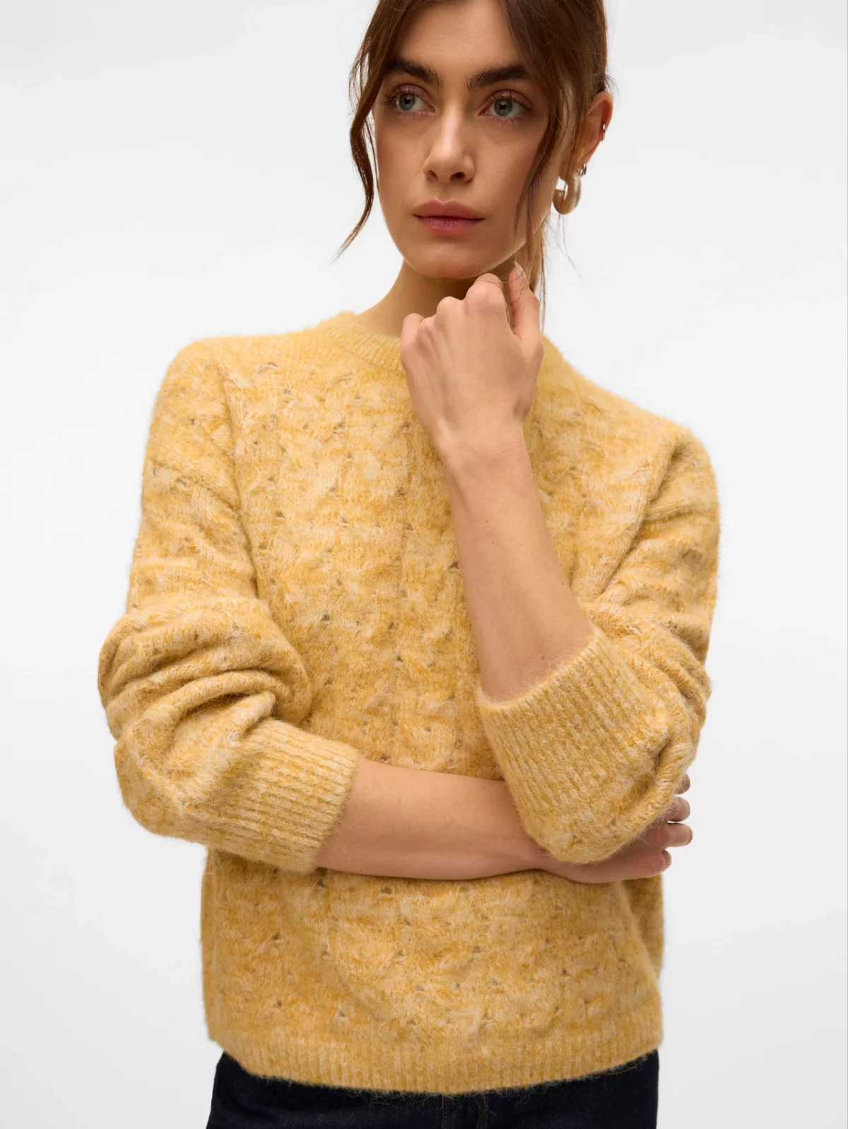 VMIDA LS O-NECK PULLOVER Harvest Gold - Bild 4