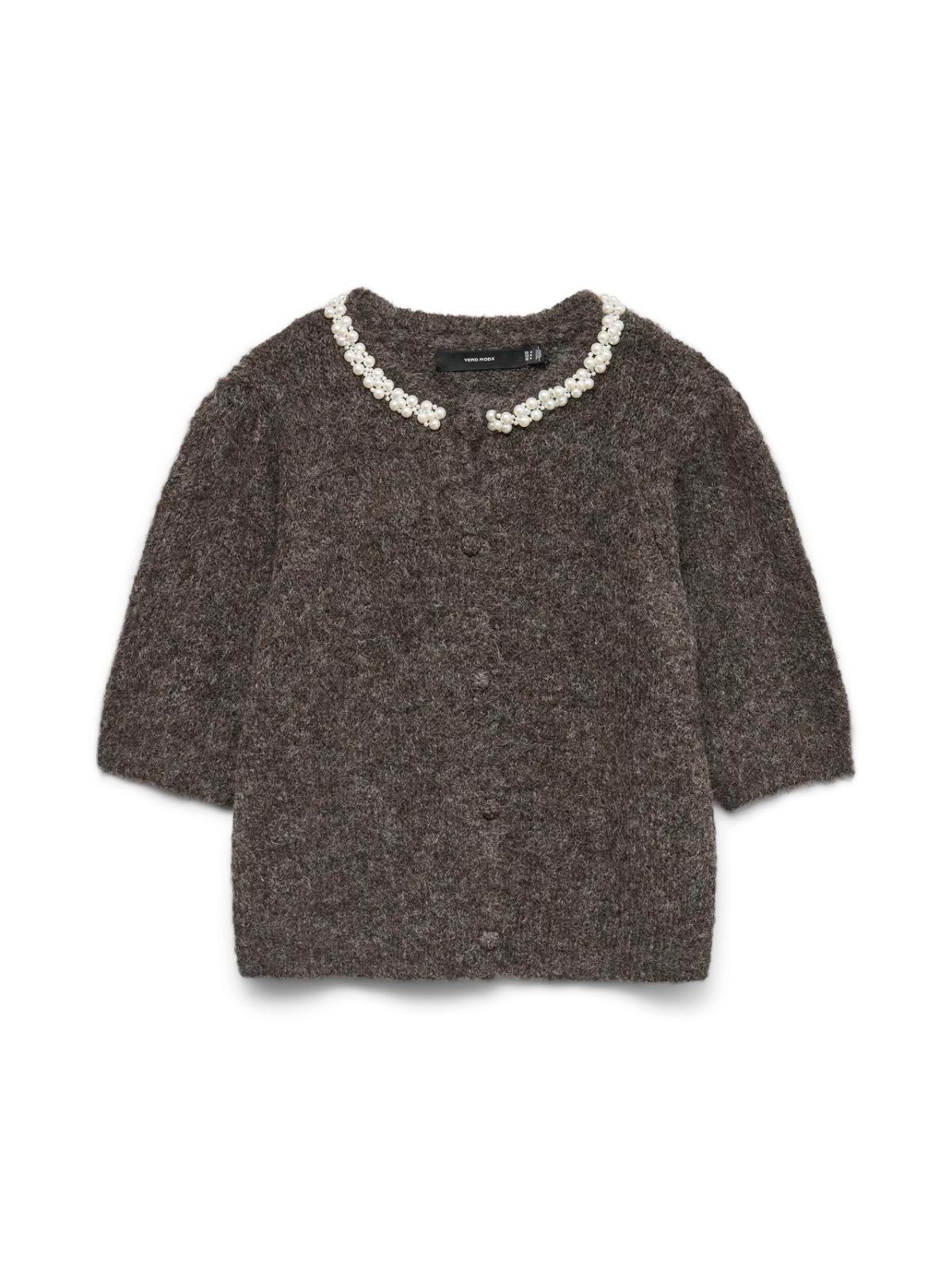 VMOCEAN 2/4 O-NECK JEWELLERY CARDIGAN Chocolate Torte