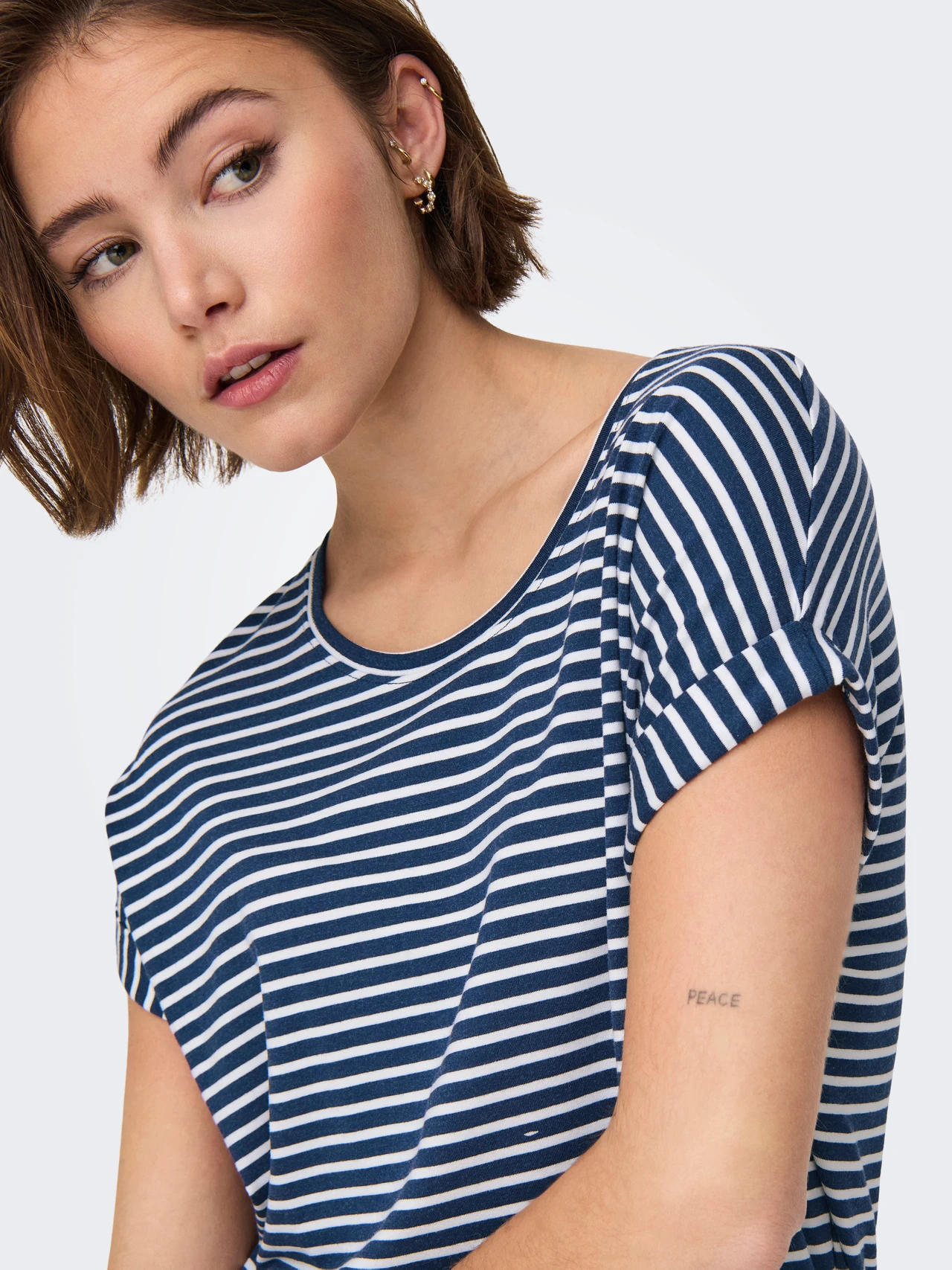 ONLMOSTER STRIPE S/S O-NECK TOP Naval Academy - Bild 6