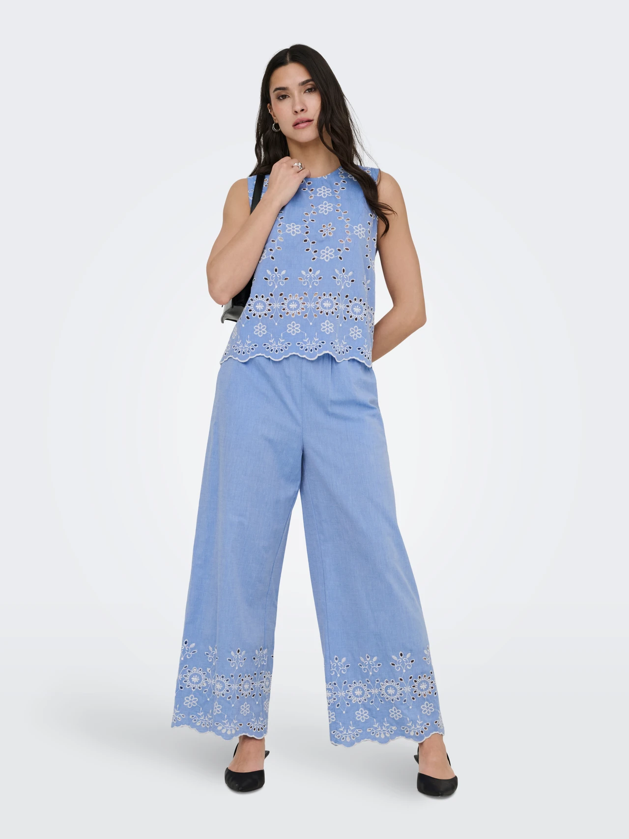 JDYMARINA EMB. ANKLE PANT Blue Bonnet - Bild 3