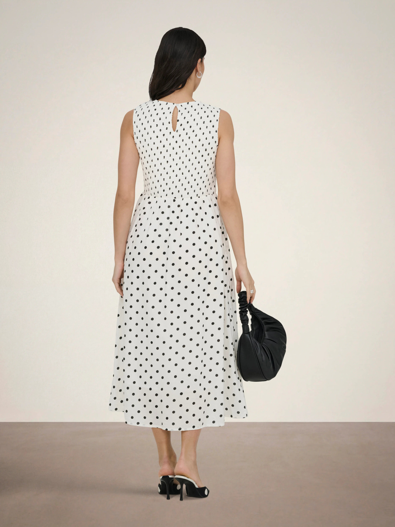 JDYDIEGO S/L SMOCK MIDI DRESS Black Dot - Bild 4