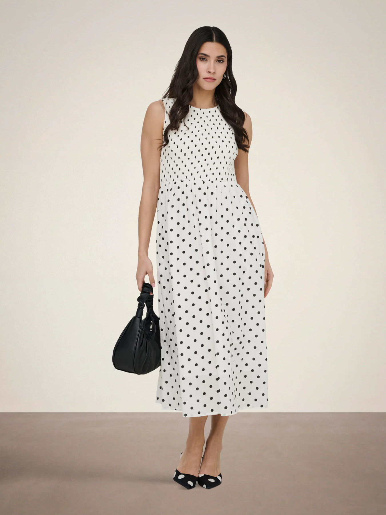 JDYDIEGO S/L SMOCK MIDI DRESS Black Dot - Bild 3