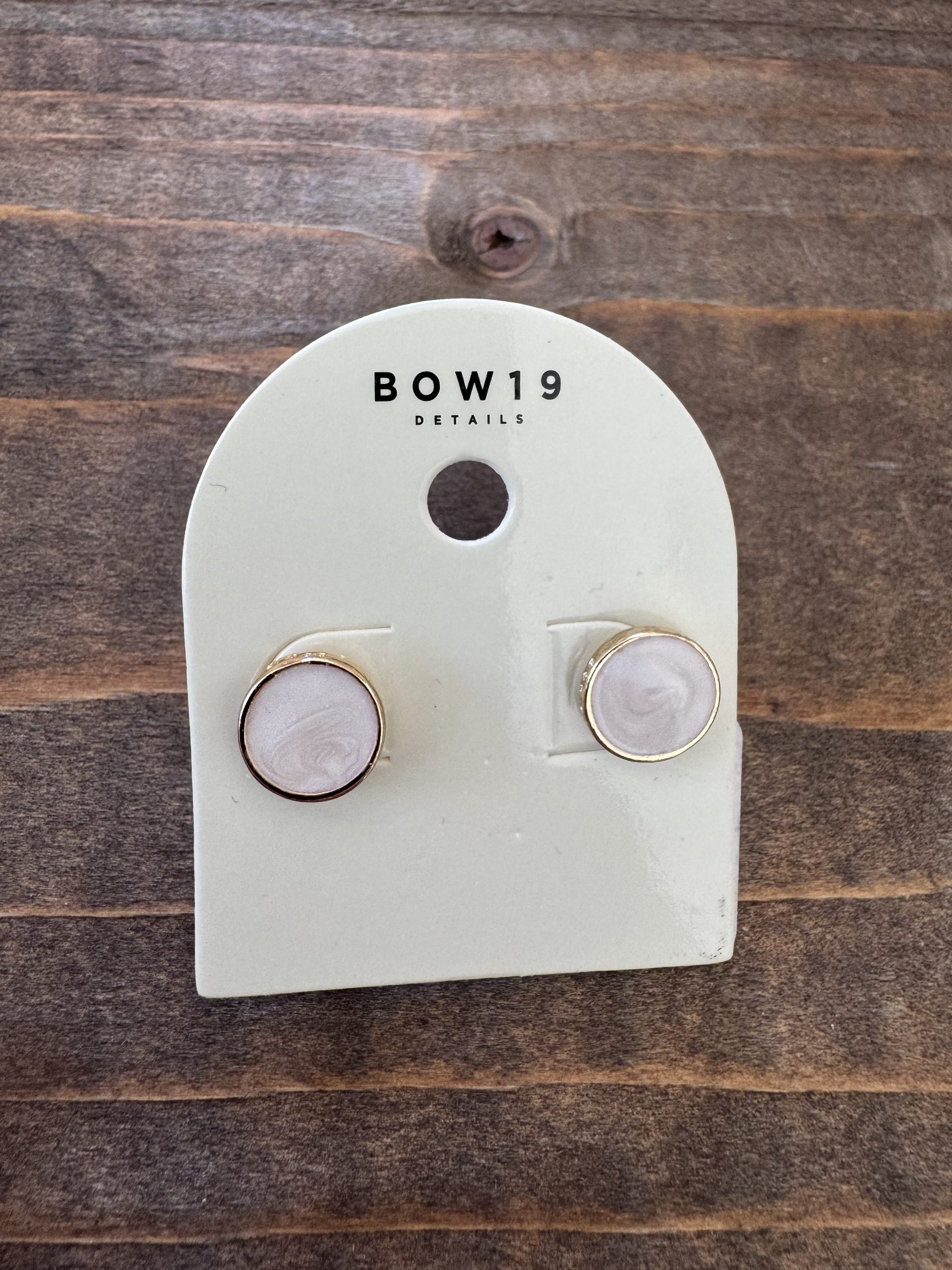 AVA PETITE STUDS Pearl White