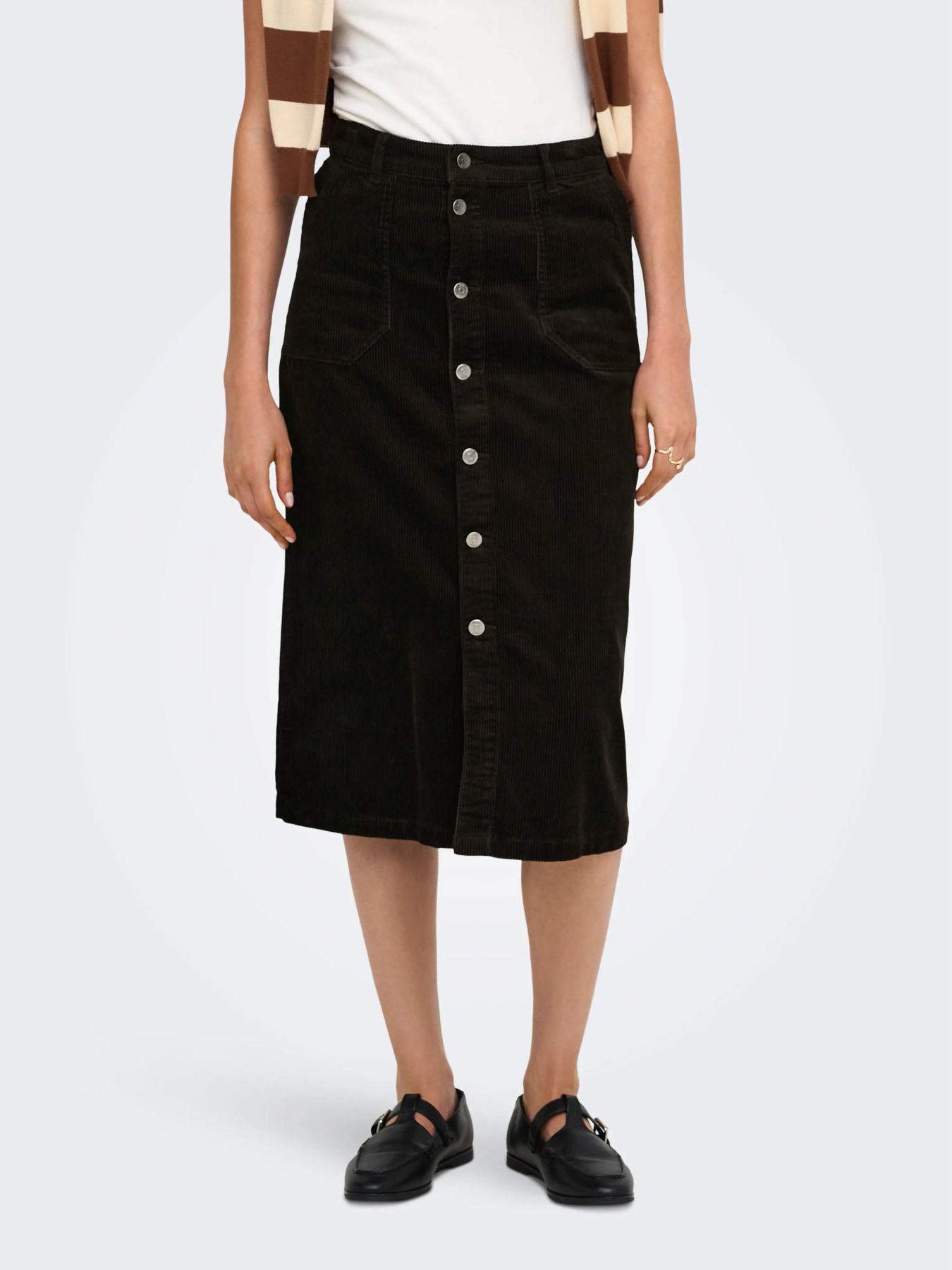 JDYSHIRAZ MIDI BUTTON SKIRT Chocolate Torte - Bild 3