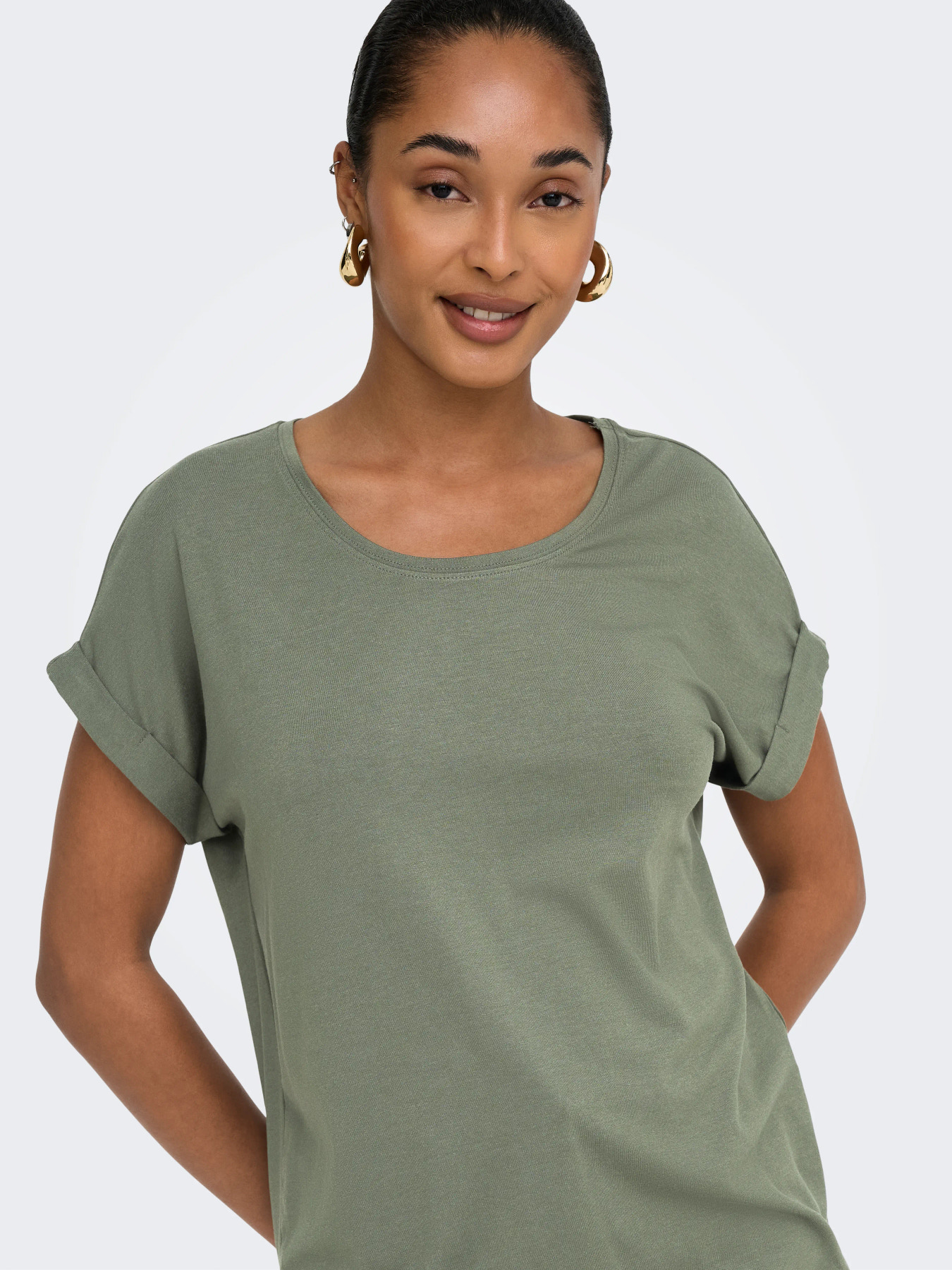 ONLMOSTER S/S O-NECK TOP Smokey Olive - Bild 3